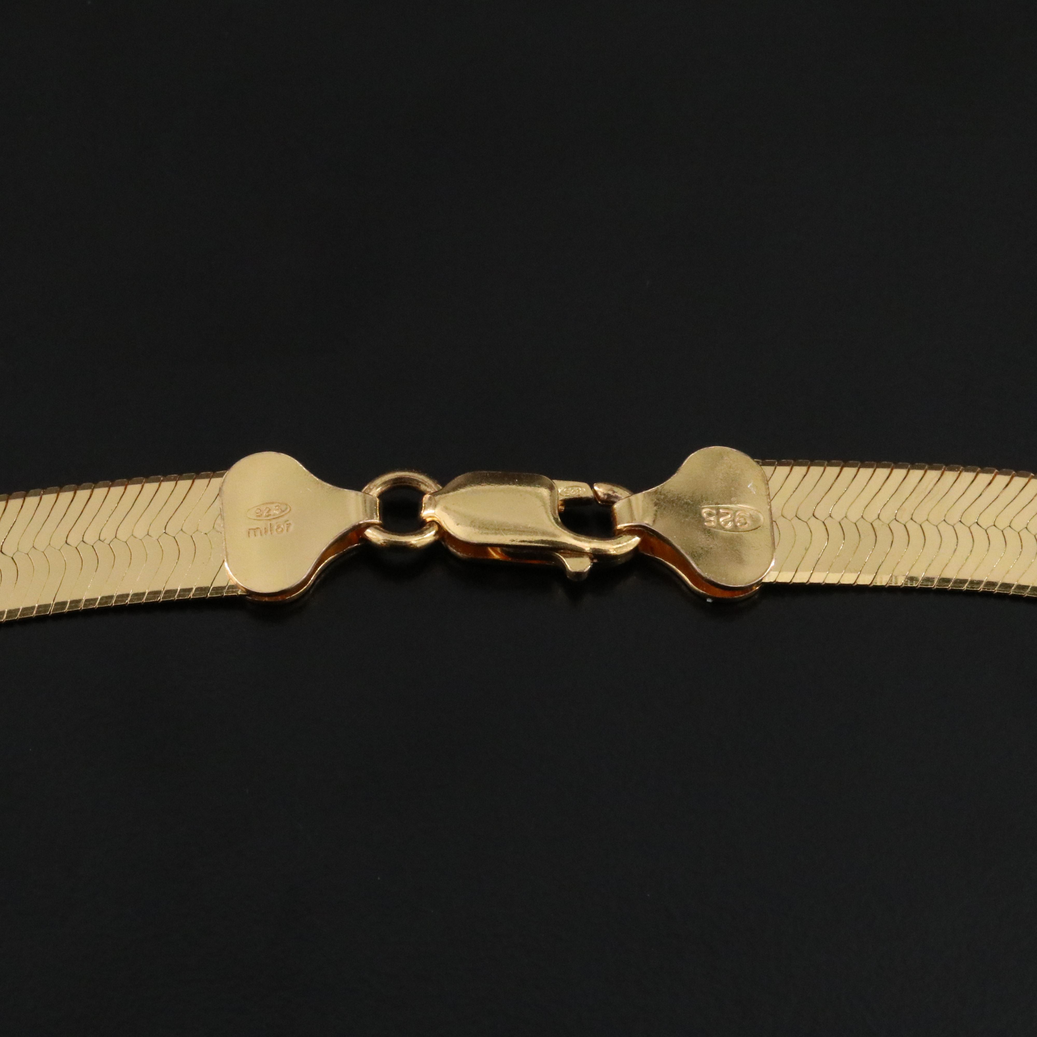 Sterling Herringbone Chain Necklace