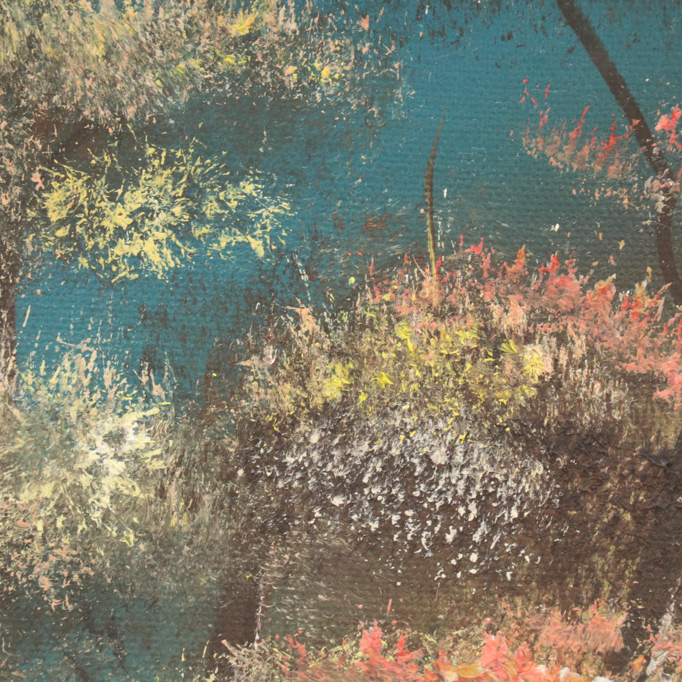 Winter Landscape Oil Painting, Late 20th Century