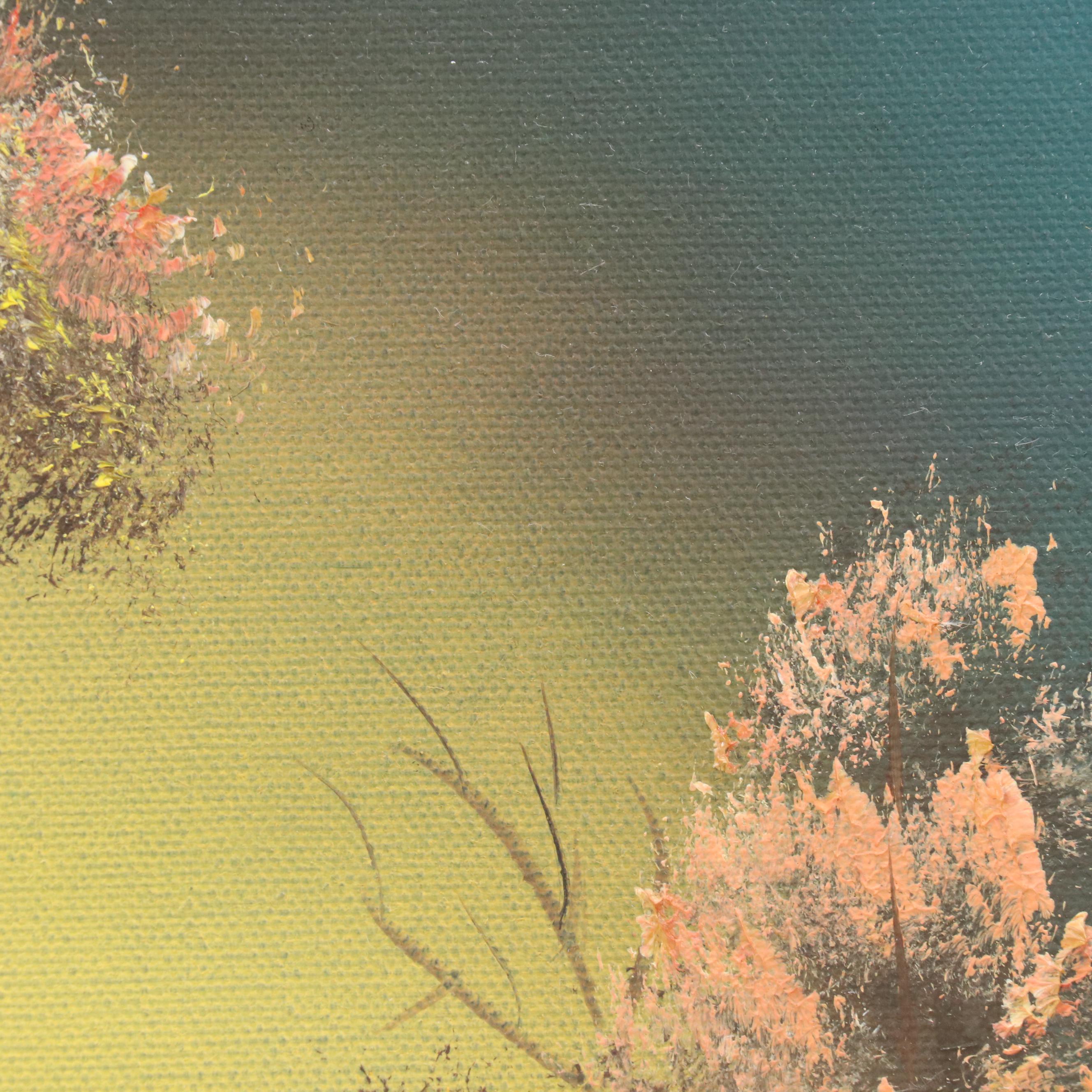 Winter Landscape Oil Painting, Late 20th Century