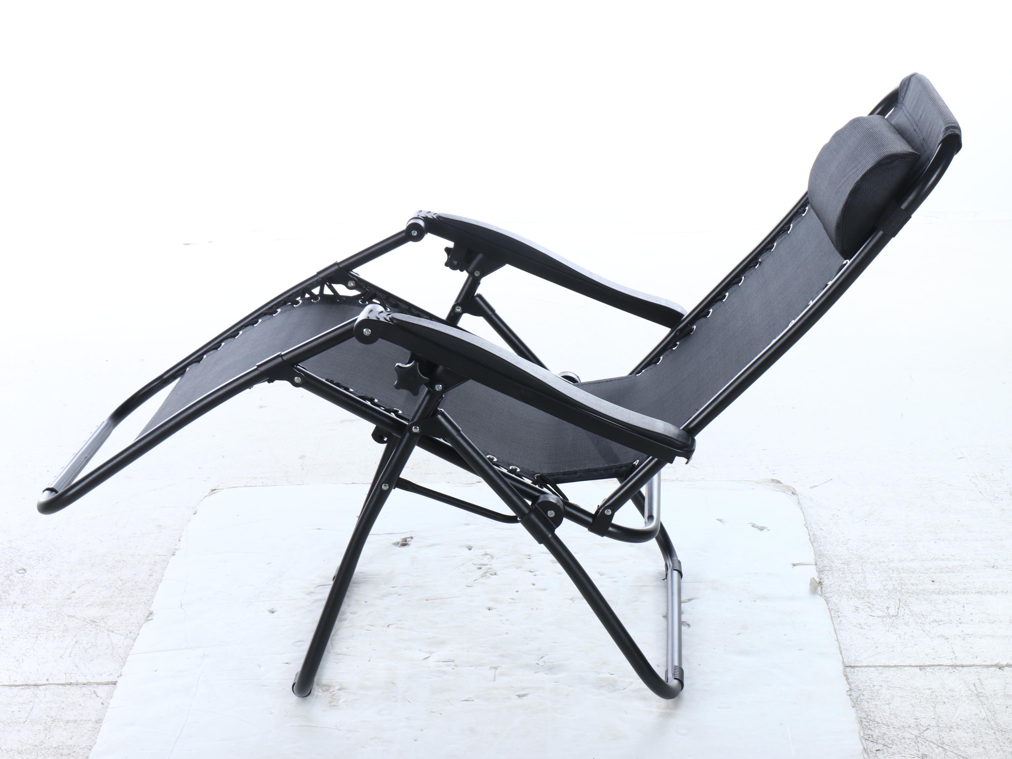 Contemporary Black "Zero Gravity" Folding Lounge Chair