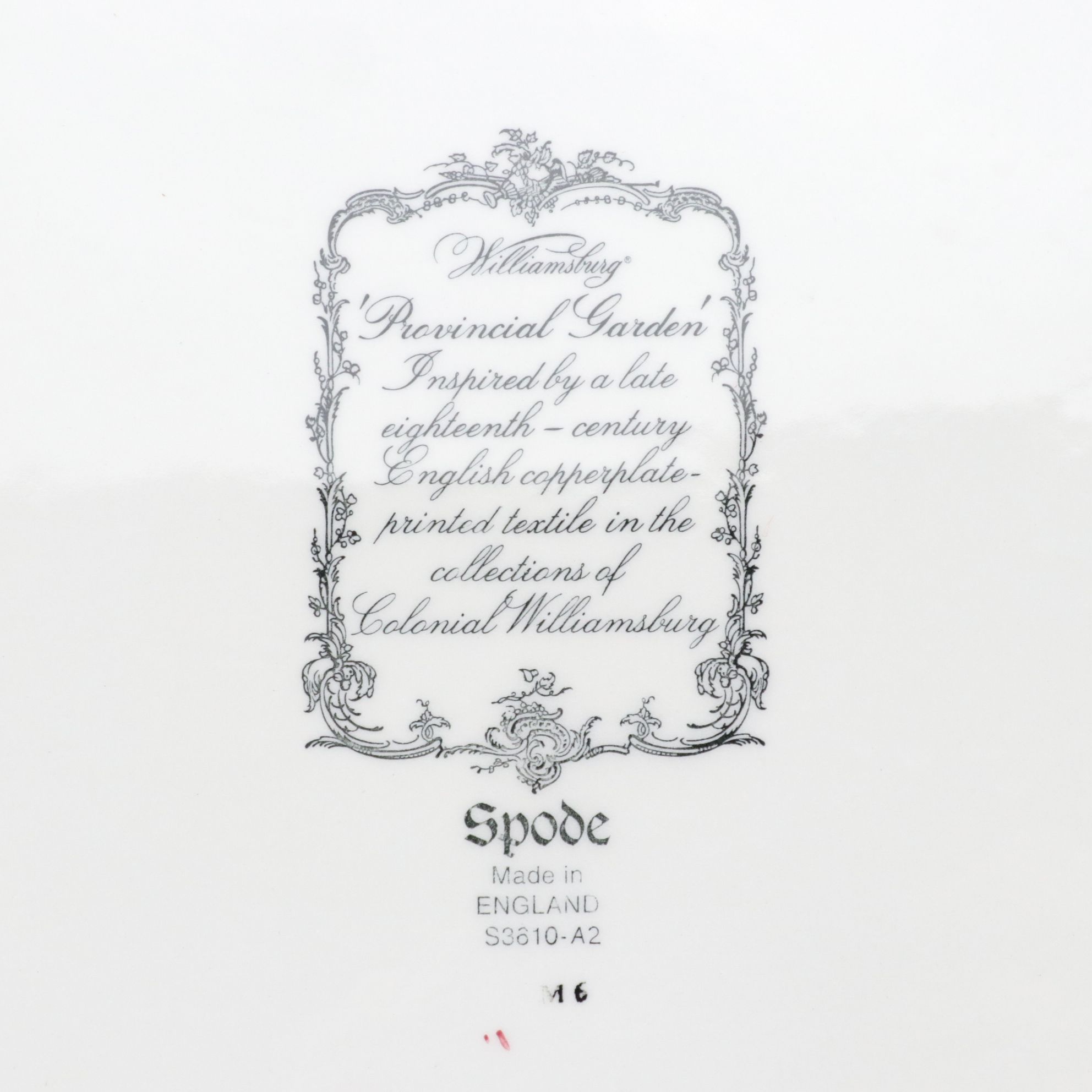 Spode Williamsburg "Provincial Garden" Cranberry Dinnerware and Patterned Fabric