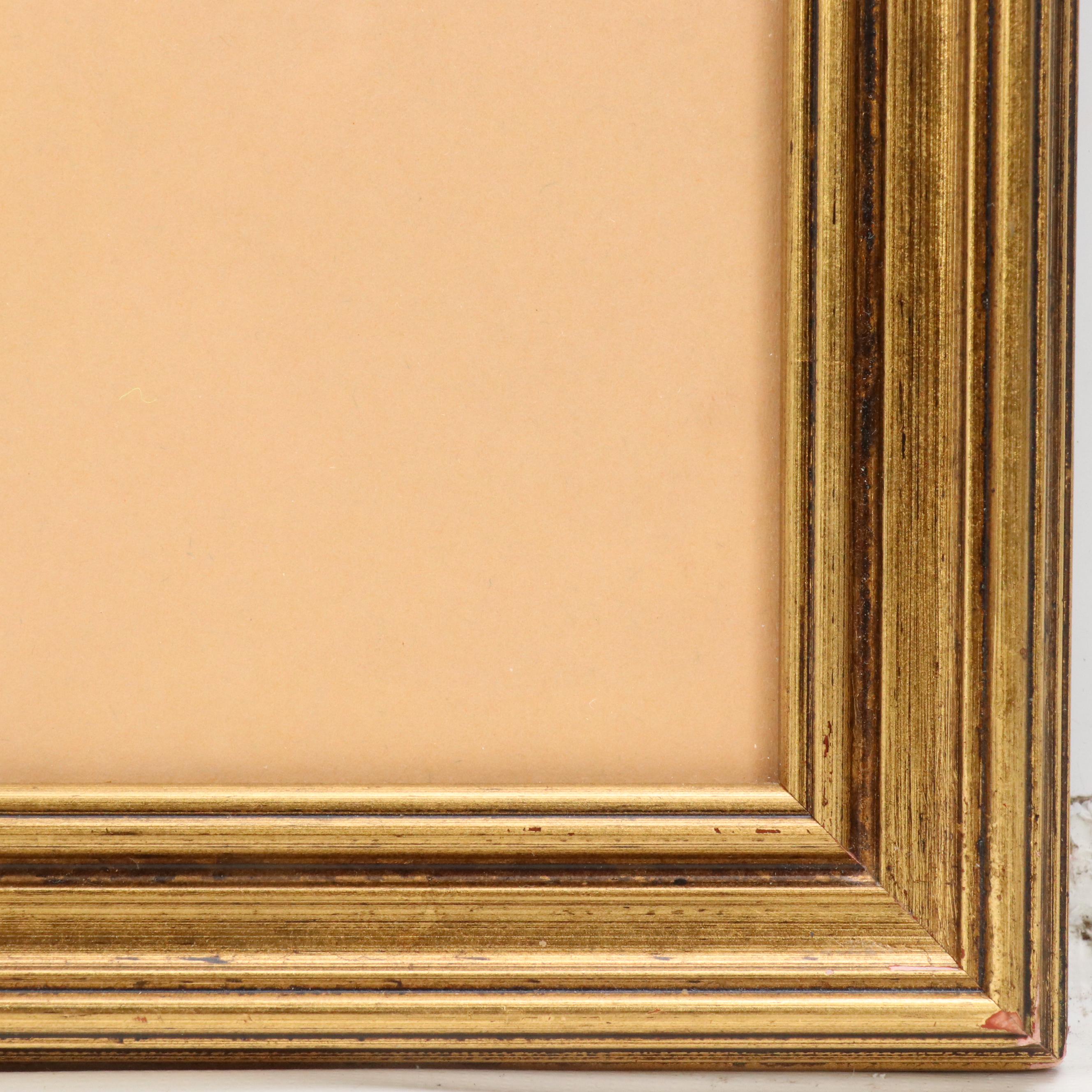 Landscape Pastel Drawing of Oasis and Mountain Backdrop "Dubai," 1989