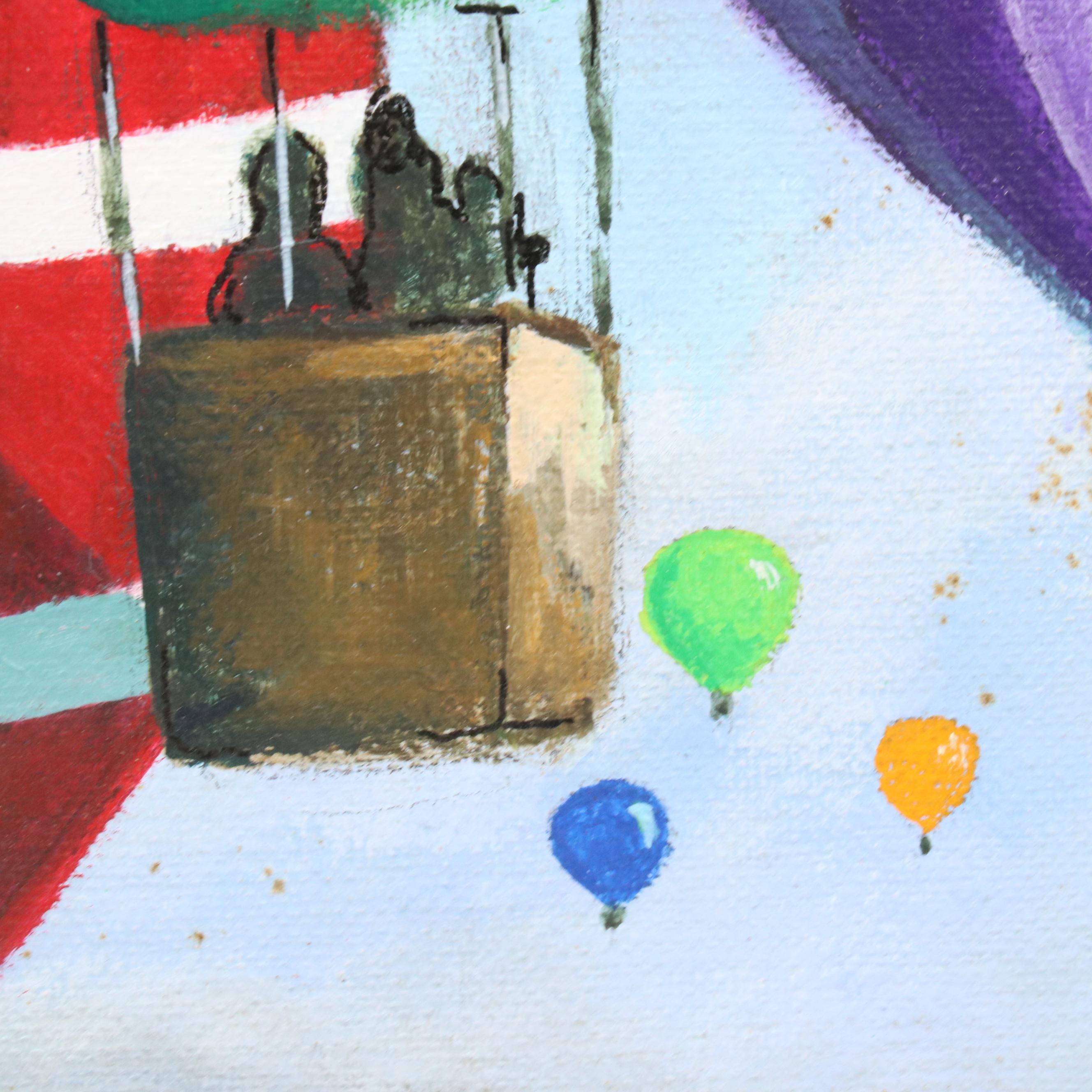 D.L. Kleemann Acrylic Painting of Hot Air Balloons, Late 20th Century