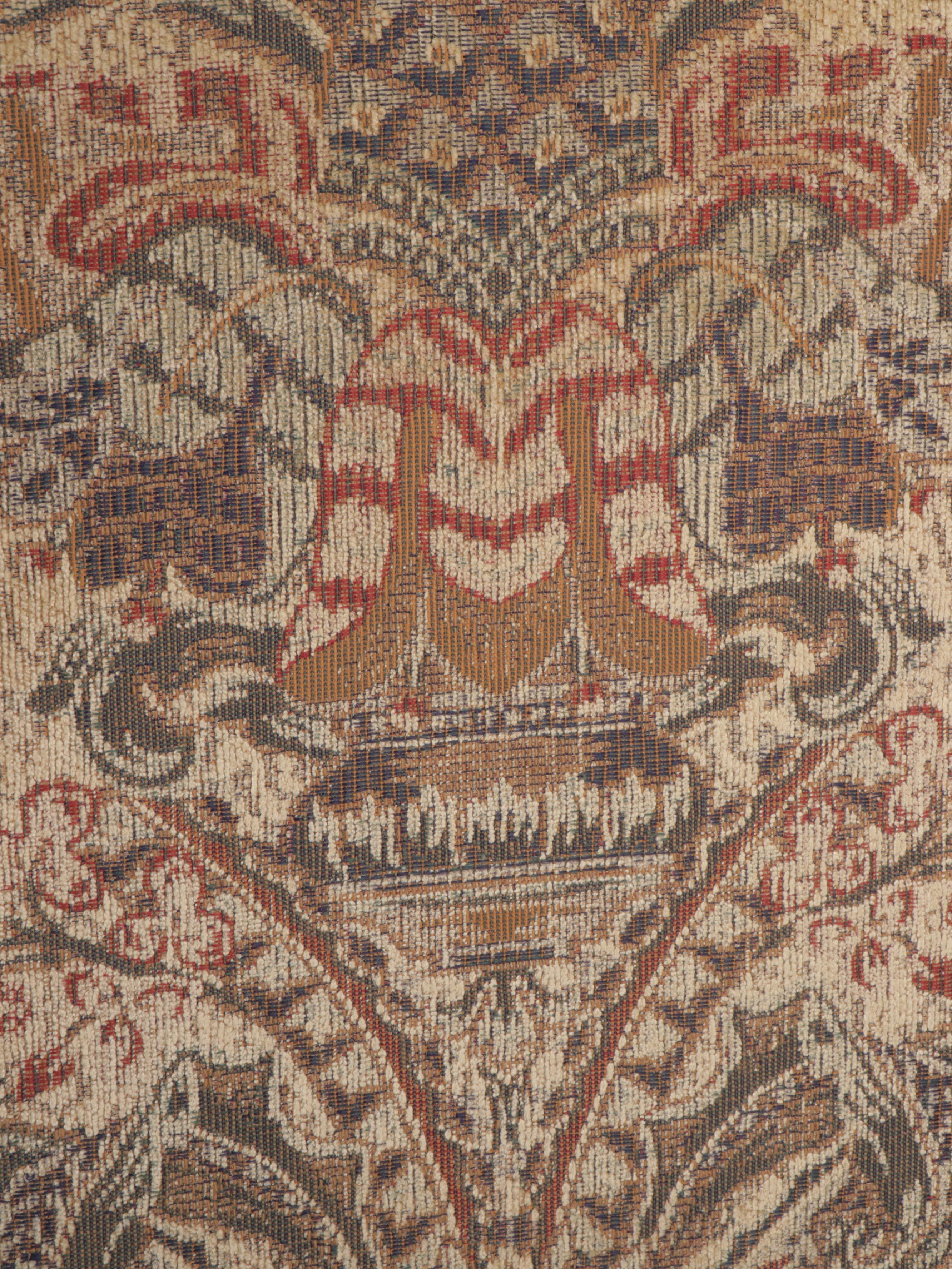 Alan White Chenille Upholstered Wingback Chair and Ottoman