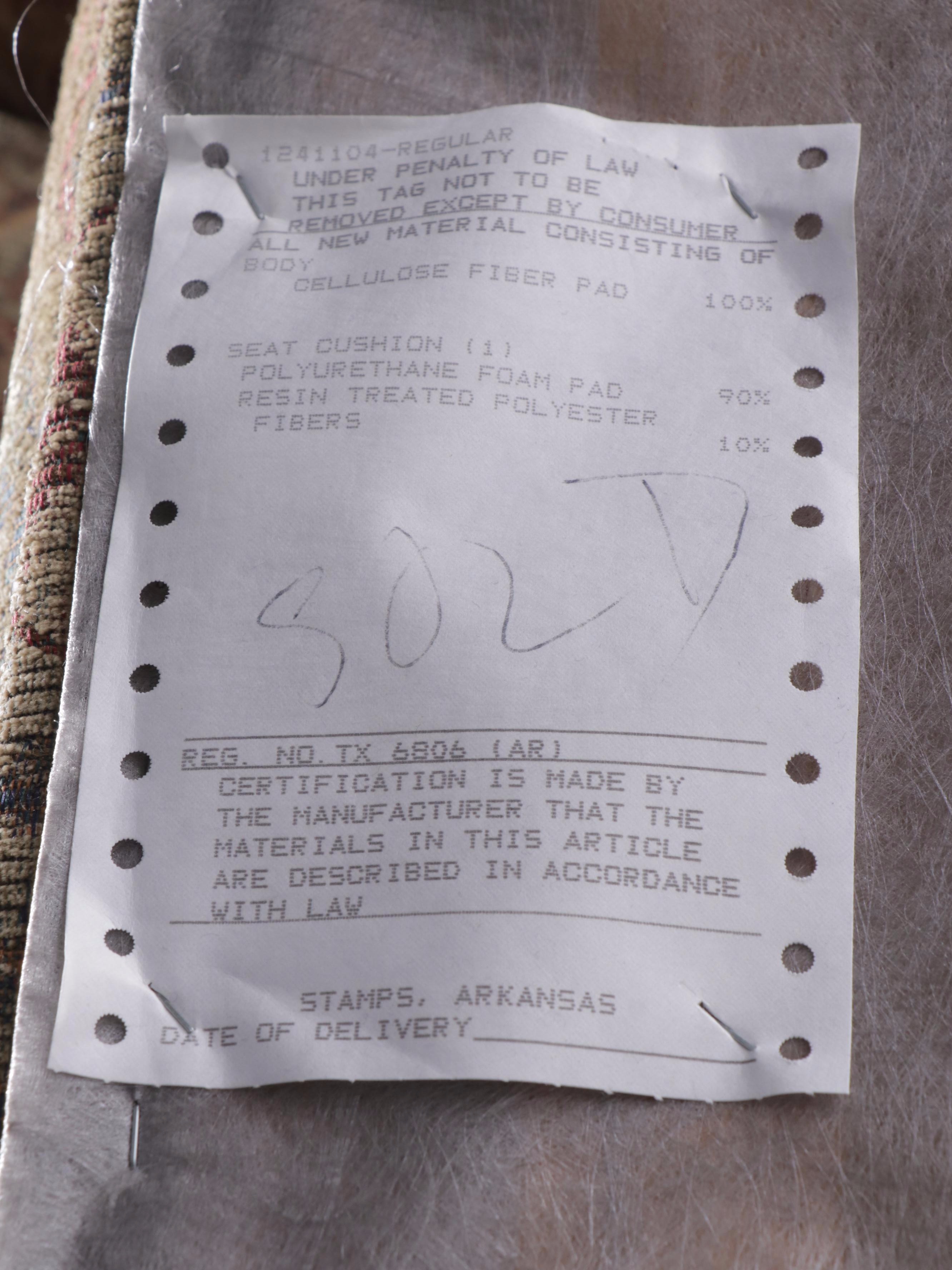 Alan White Chenille Upholstered Wingback Chair and Ottoman