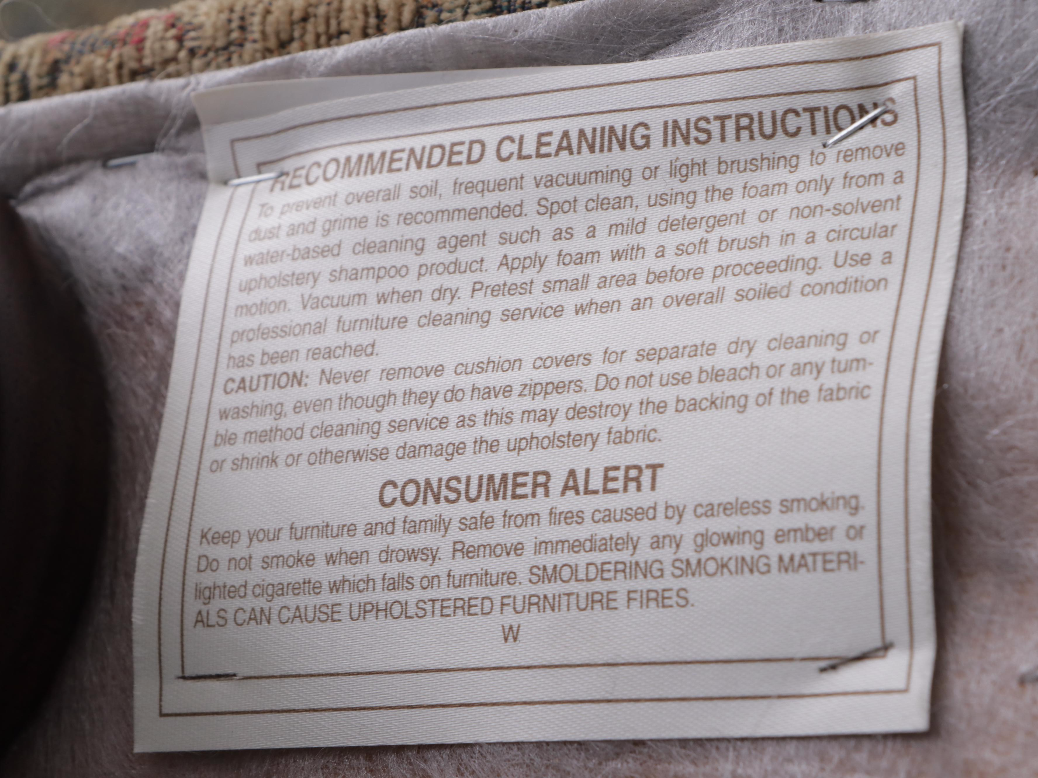 Alan White Chenille Upholstered Wingback Chair and Ottoman