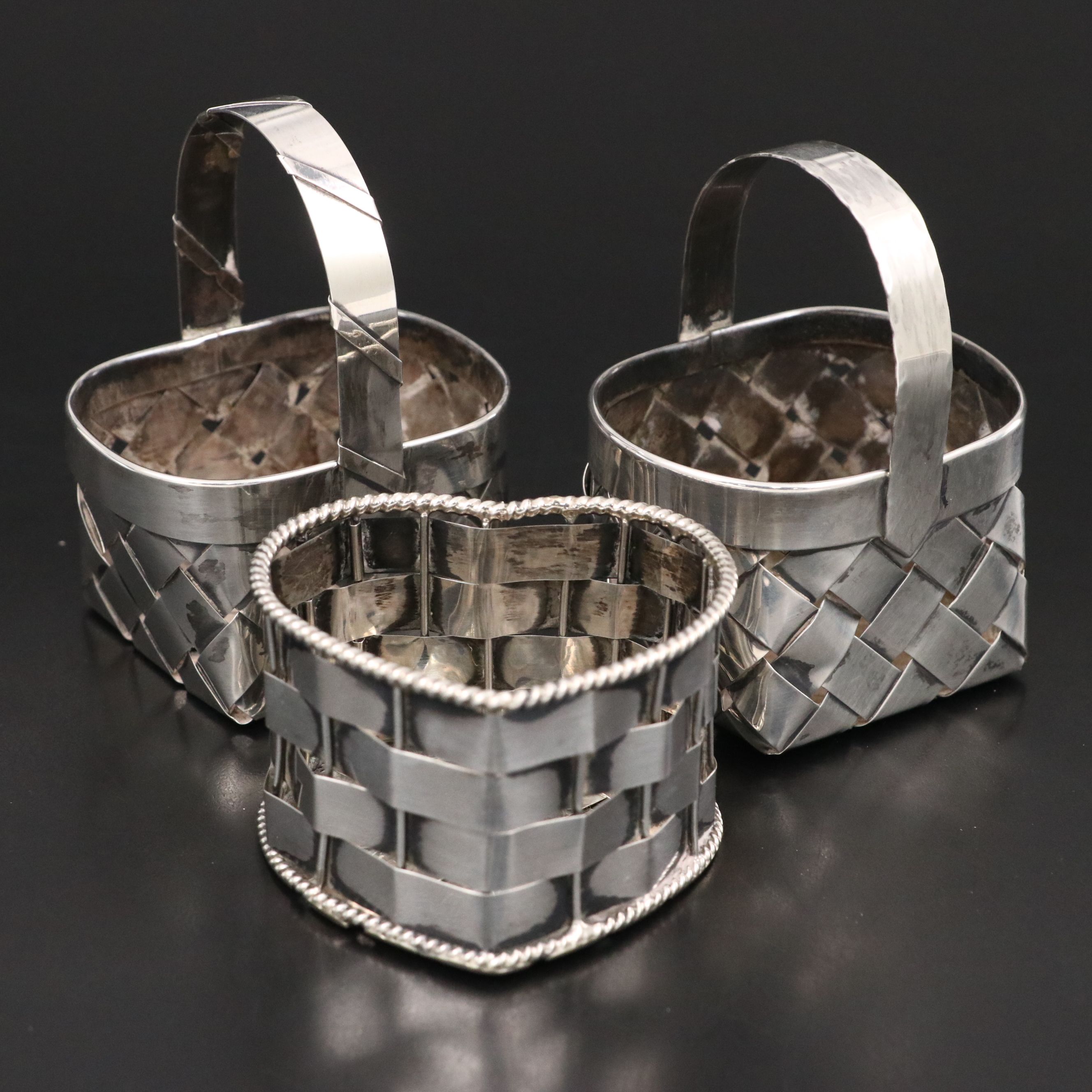 Cartier Miniature Sterling Silver Baskets
