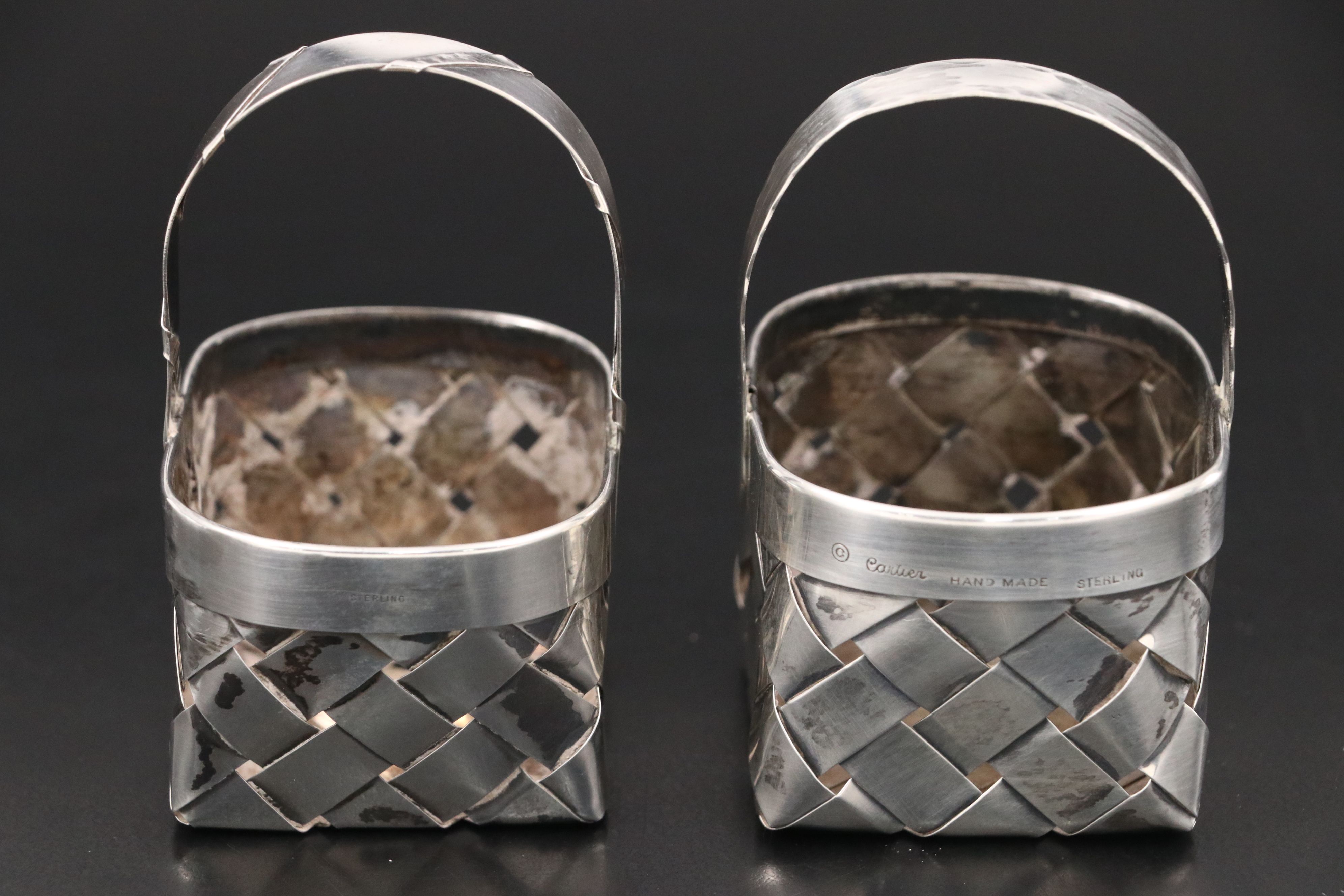 Cartier Miniature Sterling Silver Baskets