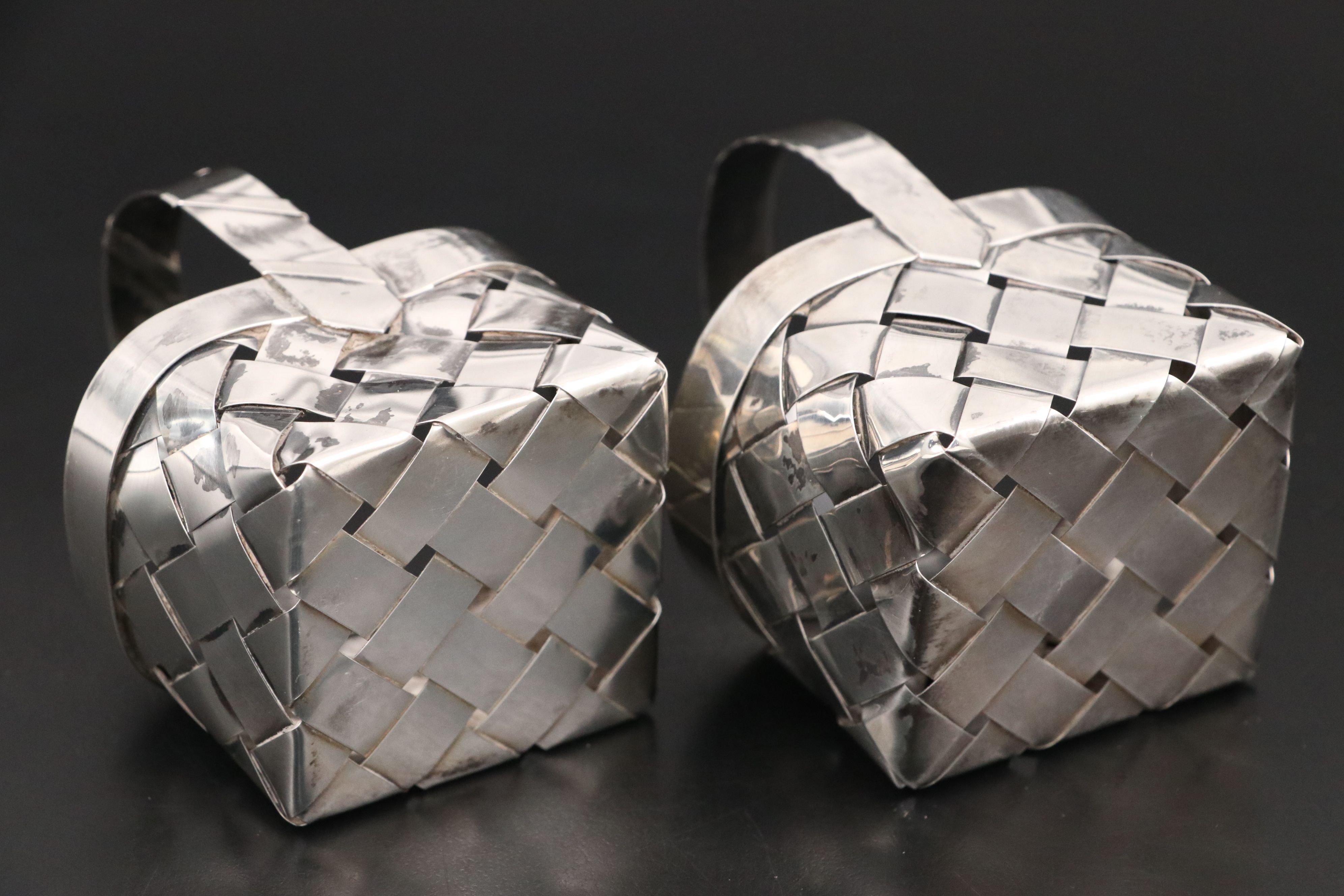 Cartier Miniature Sterling Silver Baskets