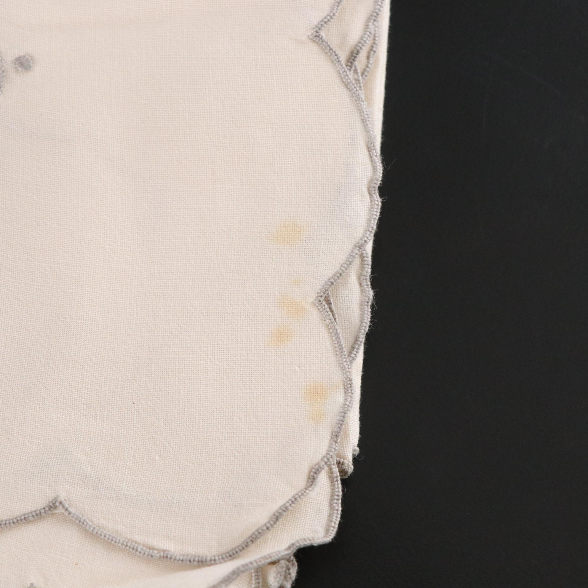 Embroidered Floral Tablecloth & Napkins