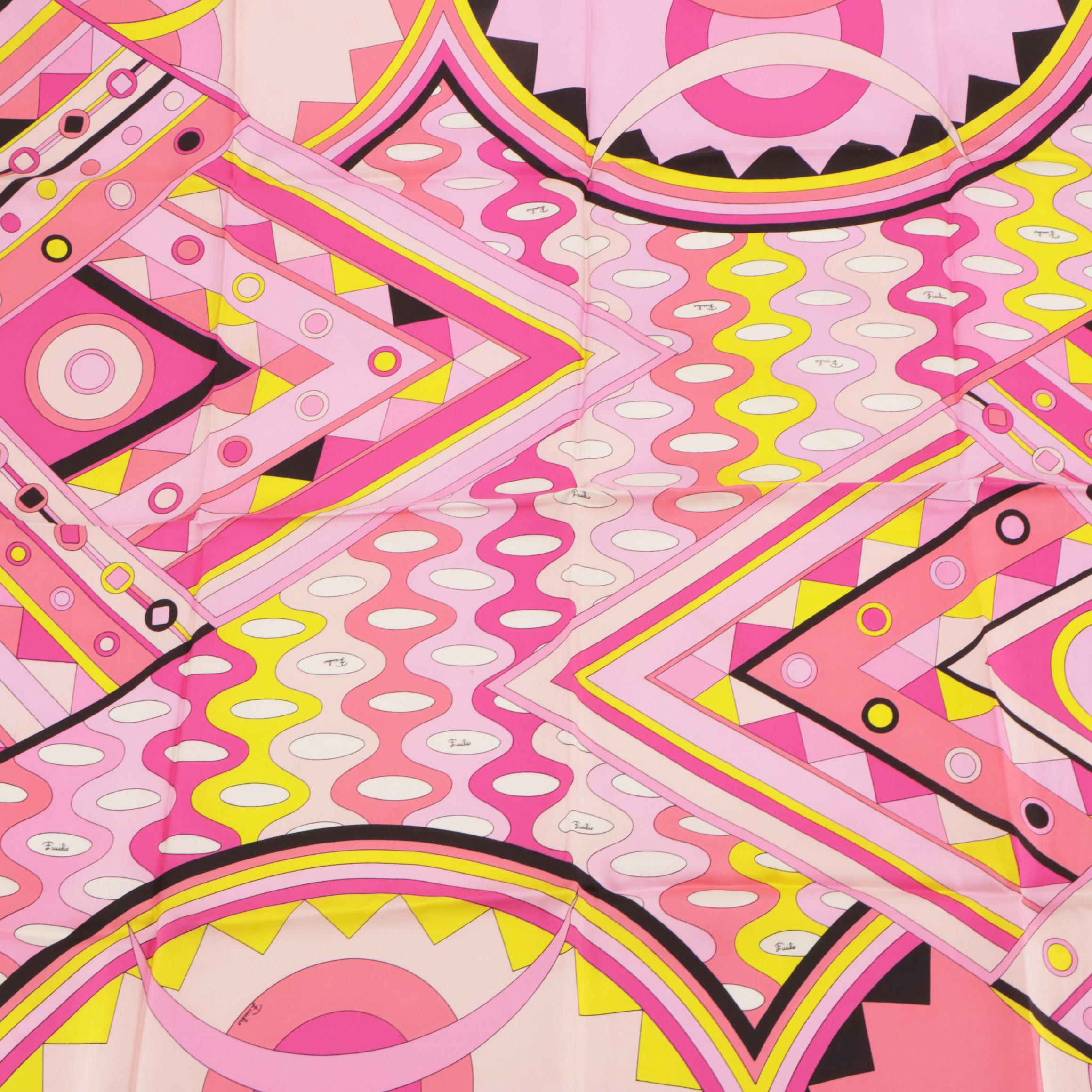 Emilio Pucci Silk Multicolored Patterned Scarf