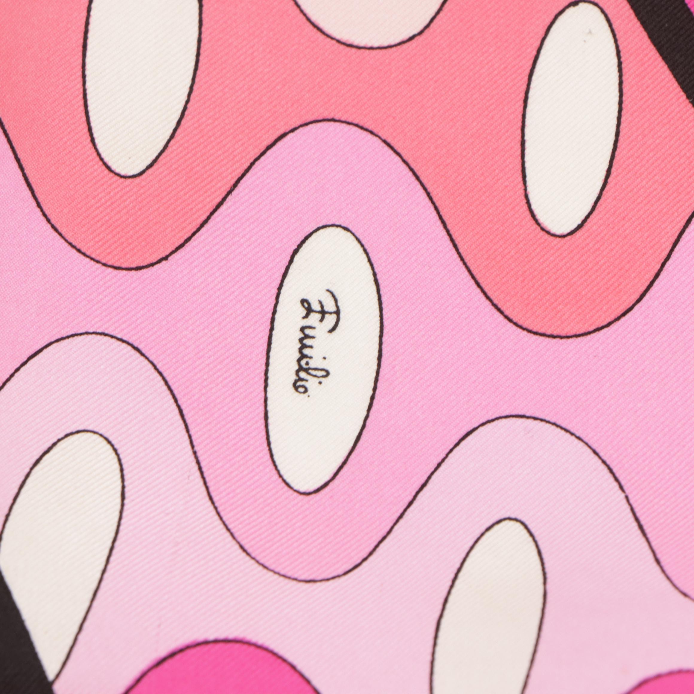 Emilio Pucci Silk Multicolored Patterned Scarf