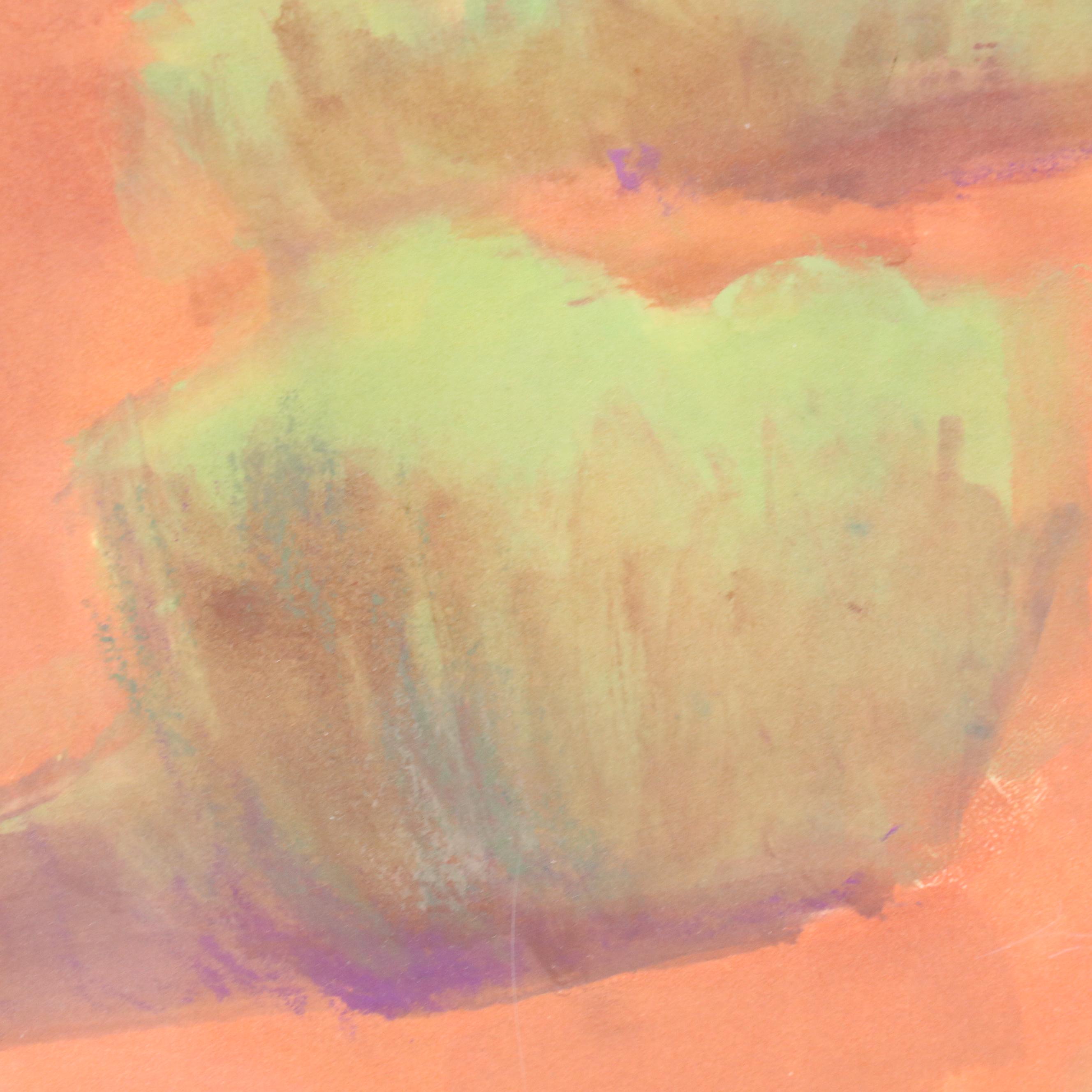 M.I. Thul Western Landscape Pastel Drawing, 1993