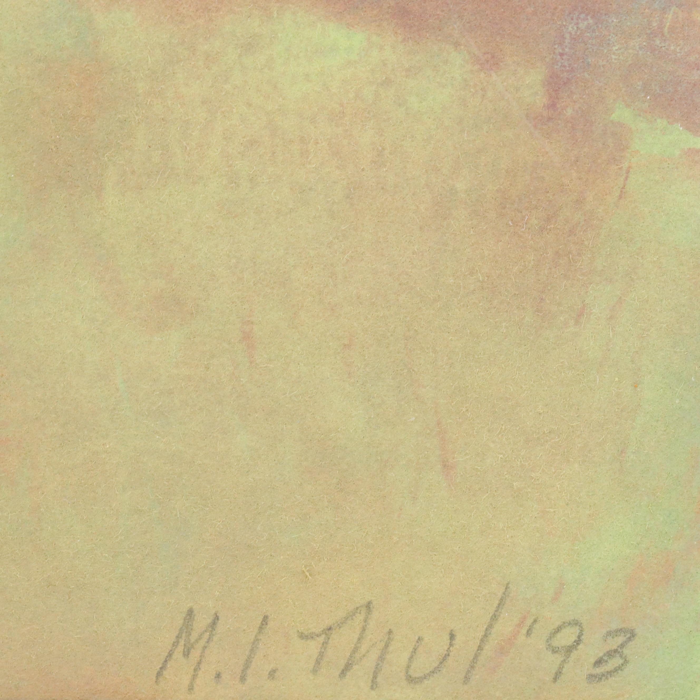 M.I. Thul Western Landscape Pastel Drawing, 1993