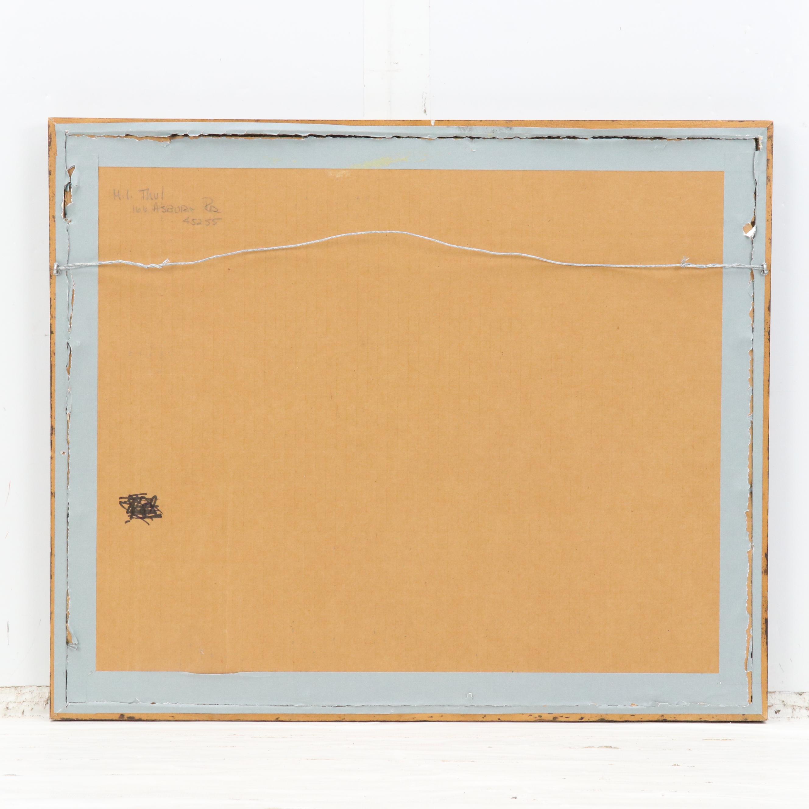 M.I. Thul Western Landscape Pastel Drawing, 1993