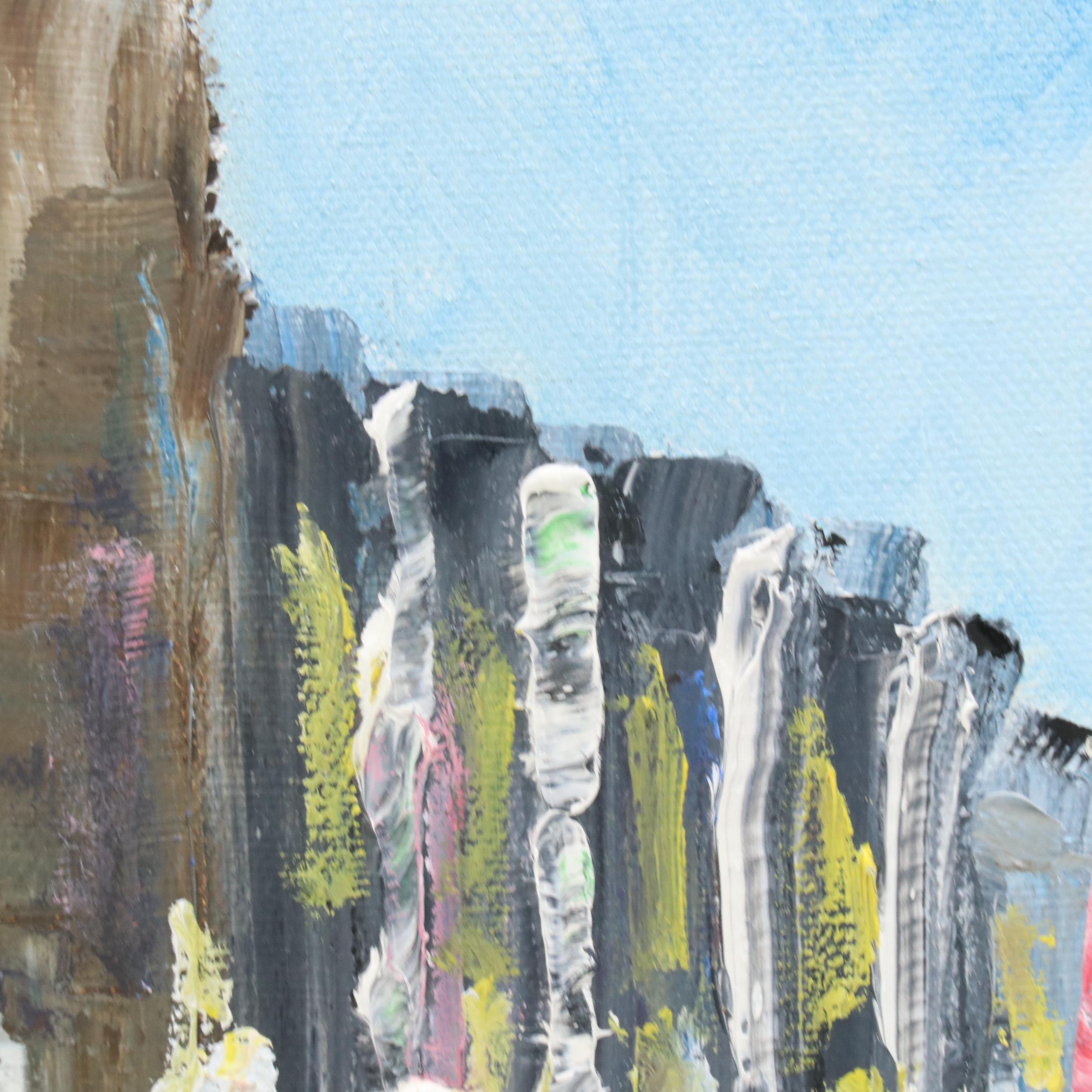 Joseph Watkins Stylized Cityscape Oil Painting "Old Over the Rhine"