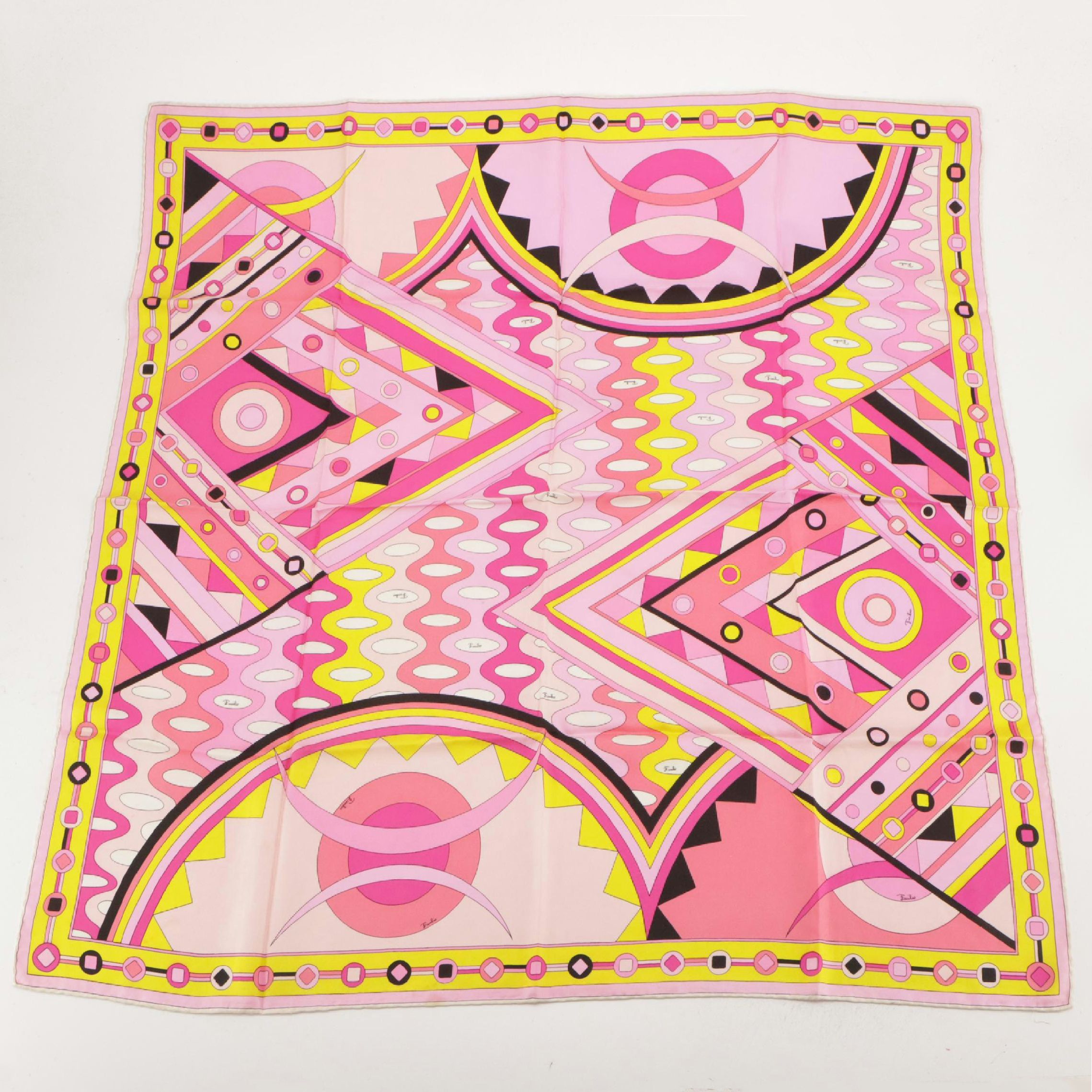 Emilio Pucci Silk Multicolored Patterned Scarf