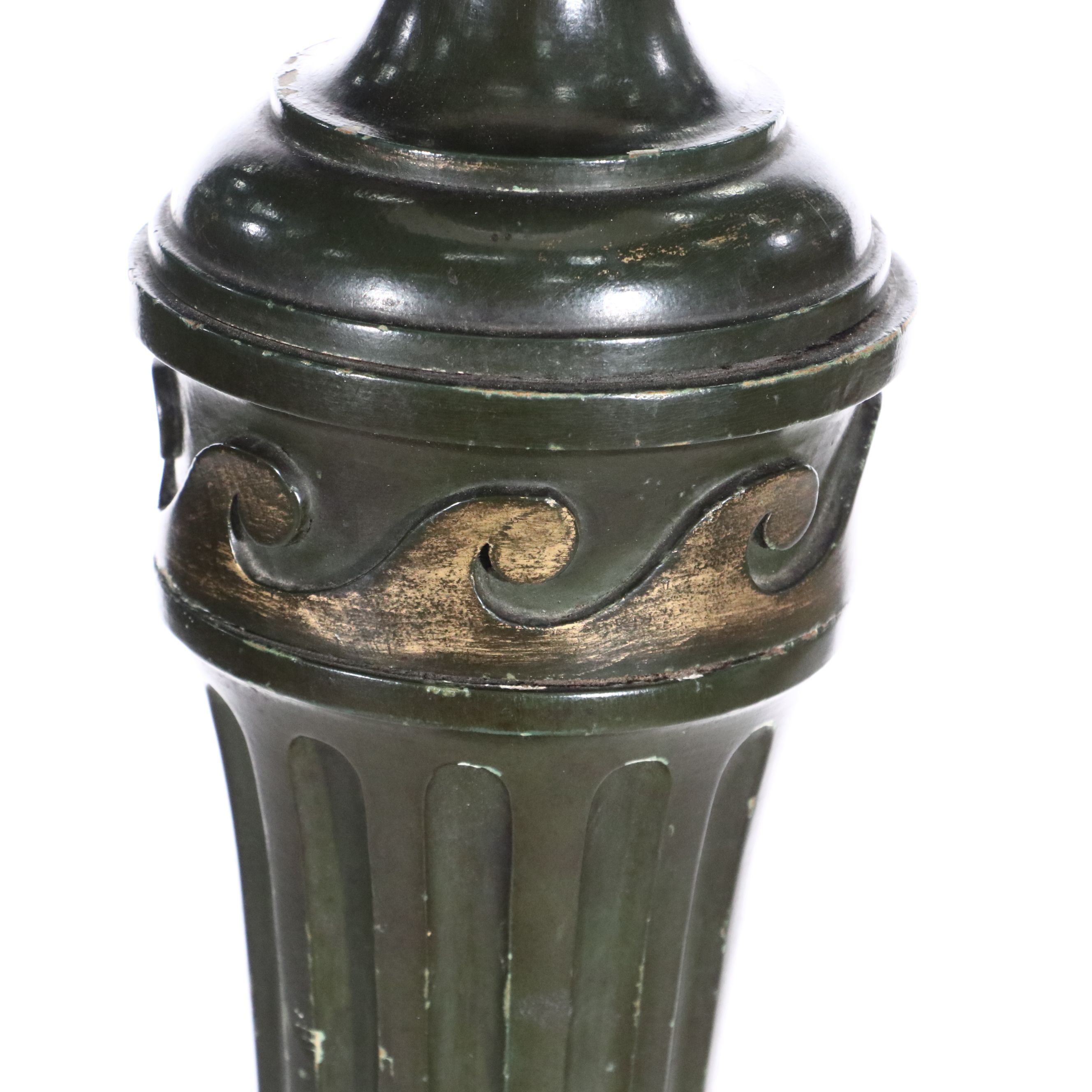 Pair of Art Deco Baluster Turned Wood Torcheres, Early 20th Century