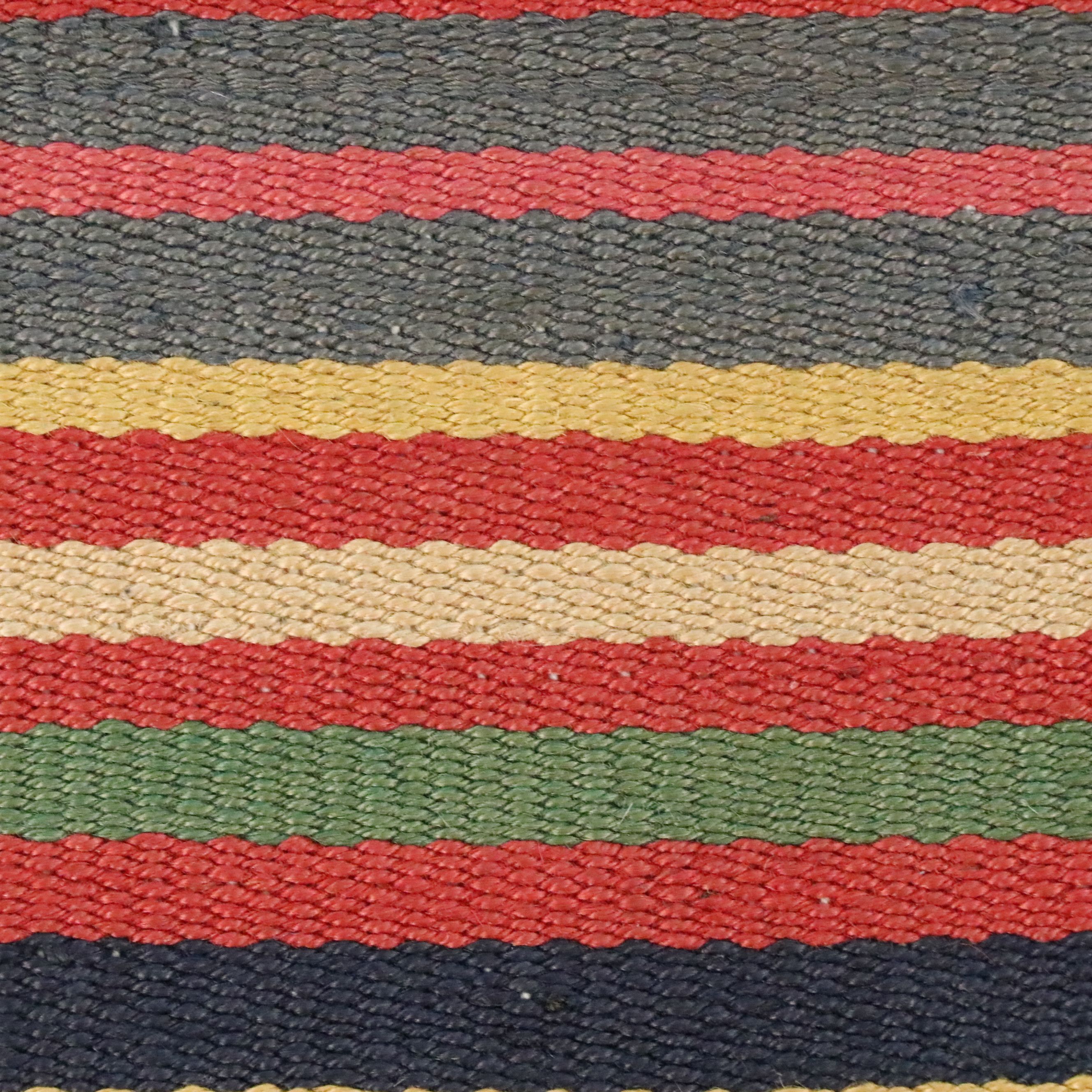 5'2 x 8'1 Handwoven Indian Dhurrie Jute and Cotton Area Rug