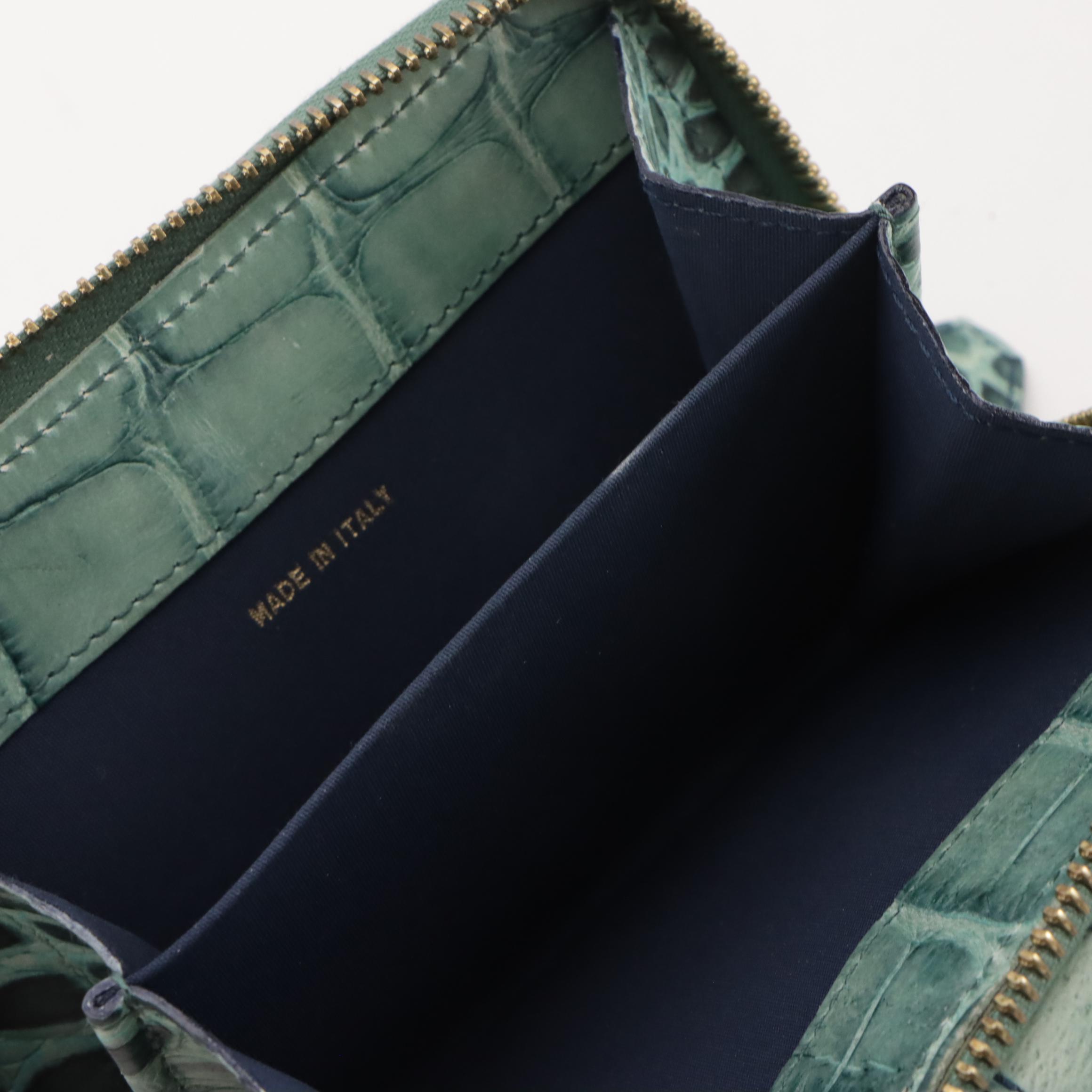 Saks Fifth Avenue Red Glossy Croc Embossed Shoulder Bag & Dooney & Bourke Wallet