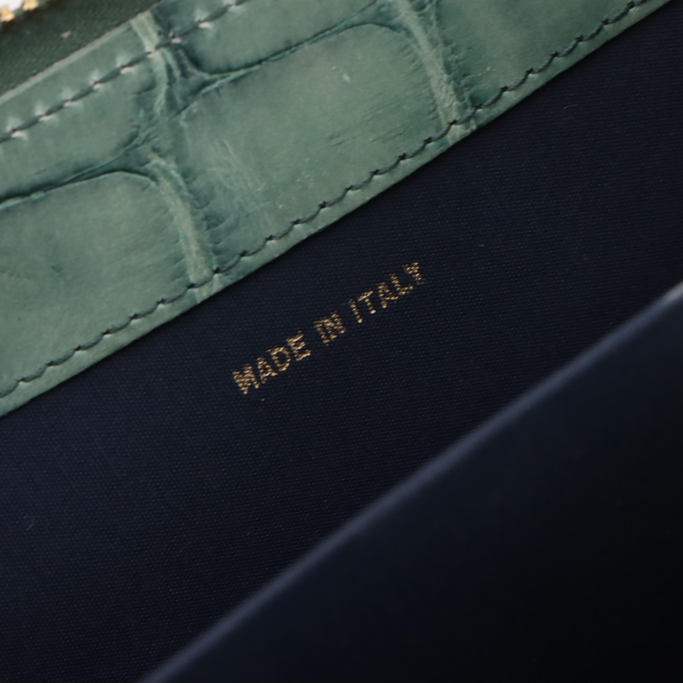 Saks Fifth Avenue Red Glossy Croc Embossed Shoulder Bag & Dooney & Bourke Wallet