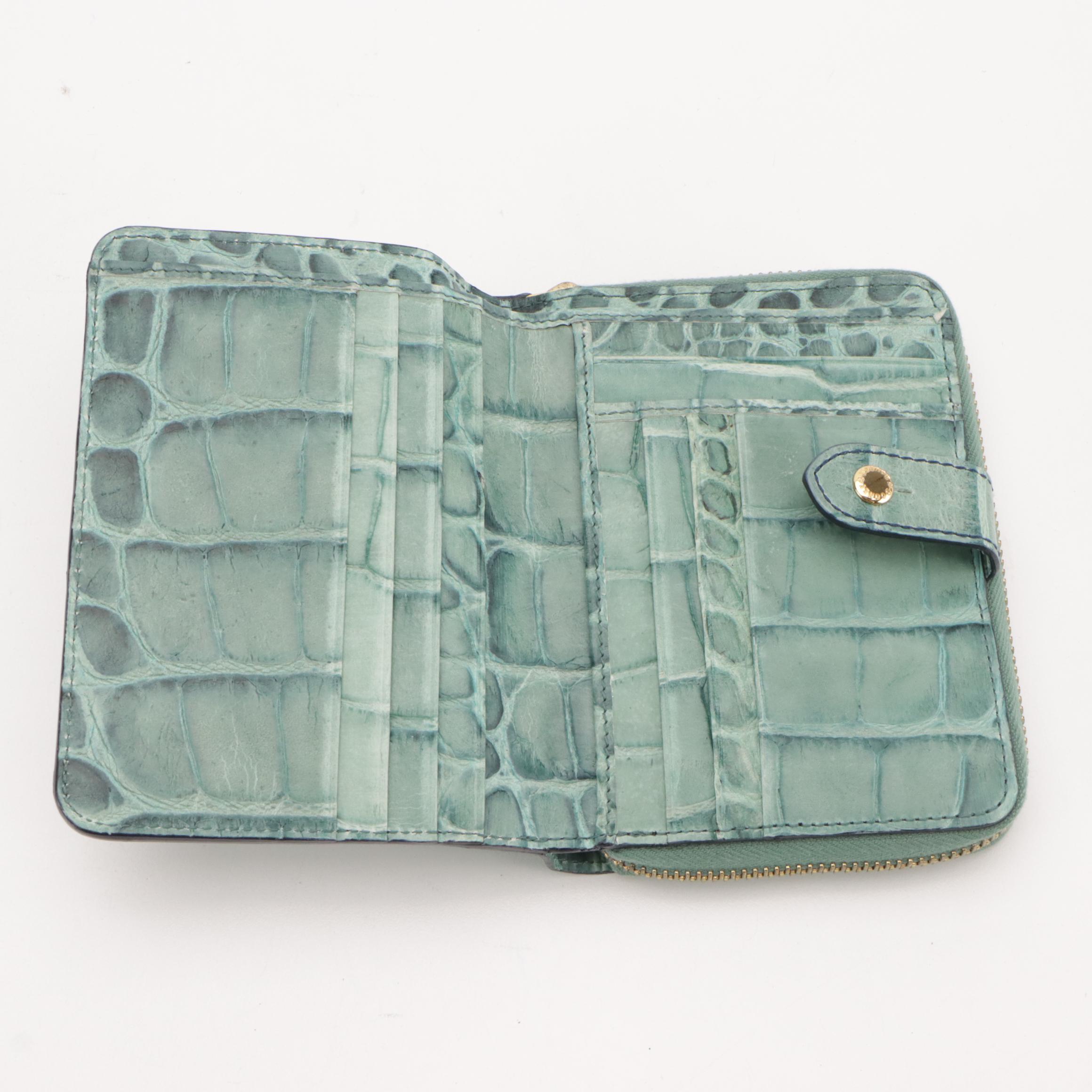 Saks Fifth Avenue Red Glossy Croc Embossed Shoulder Bag & Dooney & Bourke Wallet