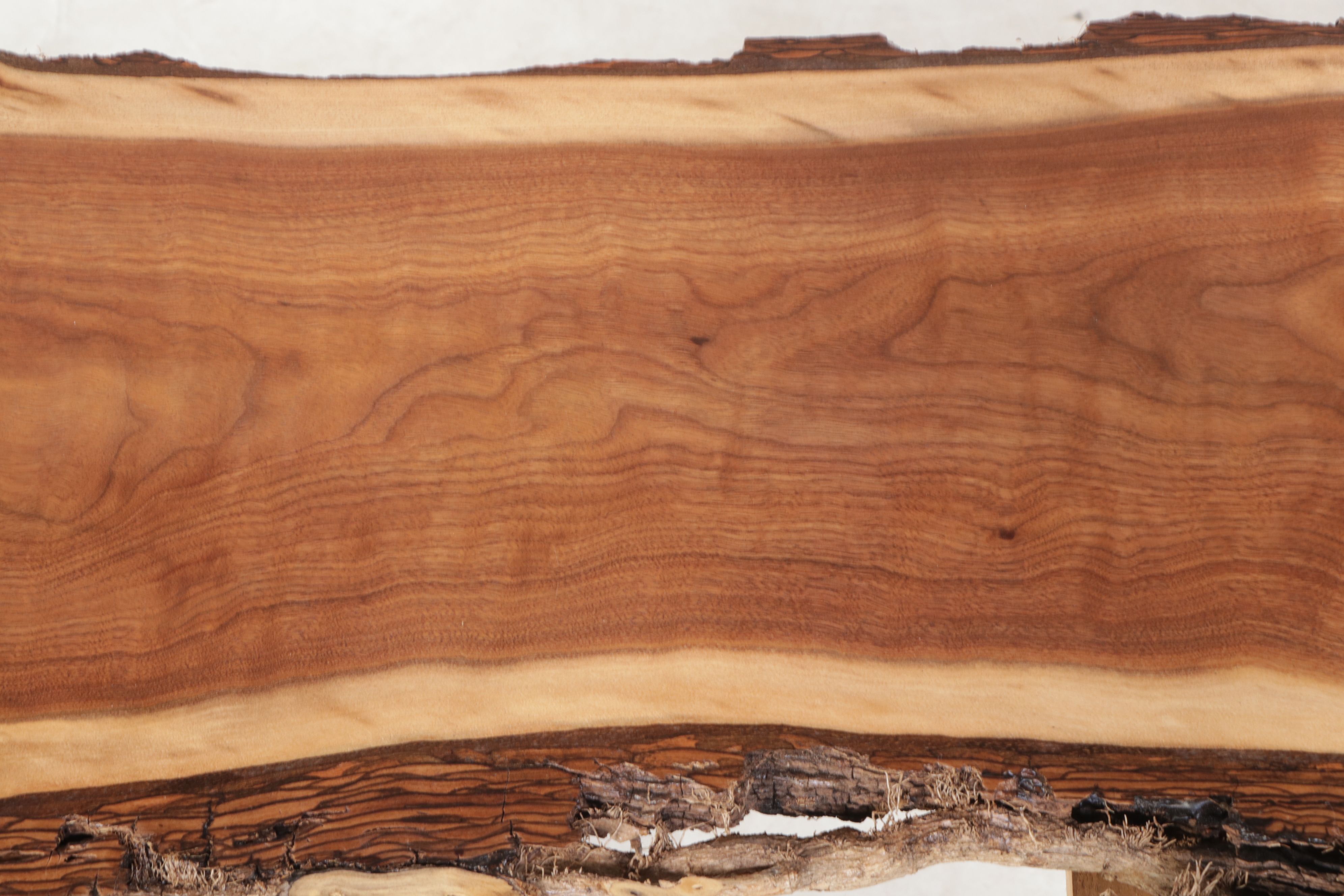 Industrial Style Live Edge Walnut Slab and Metal Console Table