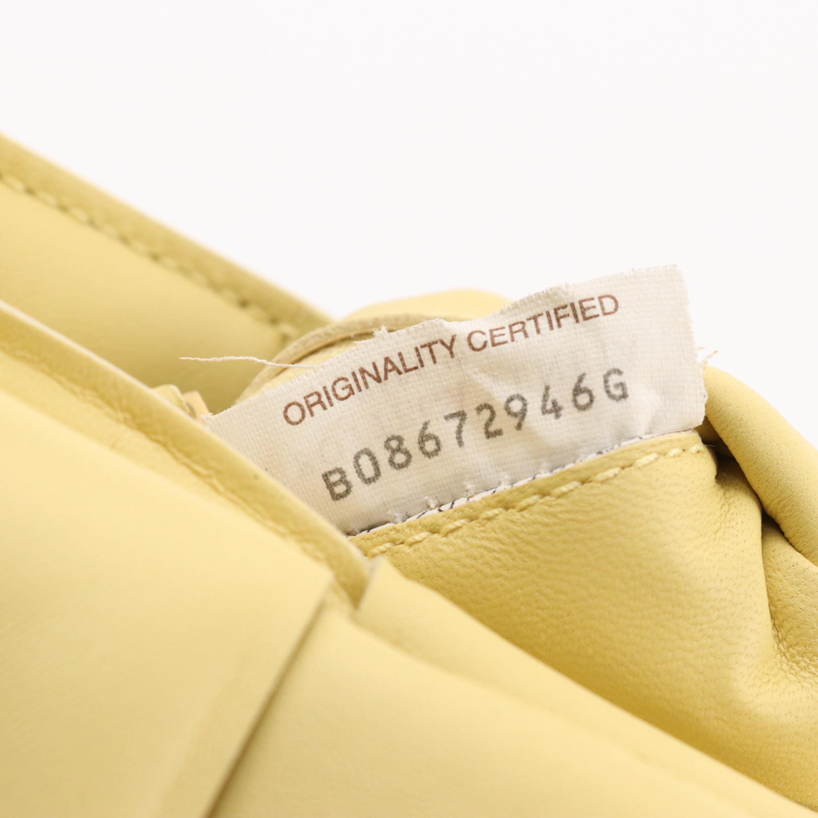 Bottega Veneta Classic Padded Cassette Bag in Pastel Yellow Intrecciato Lambskin