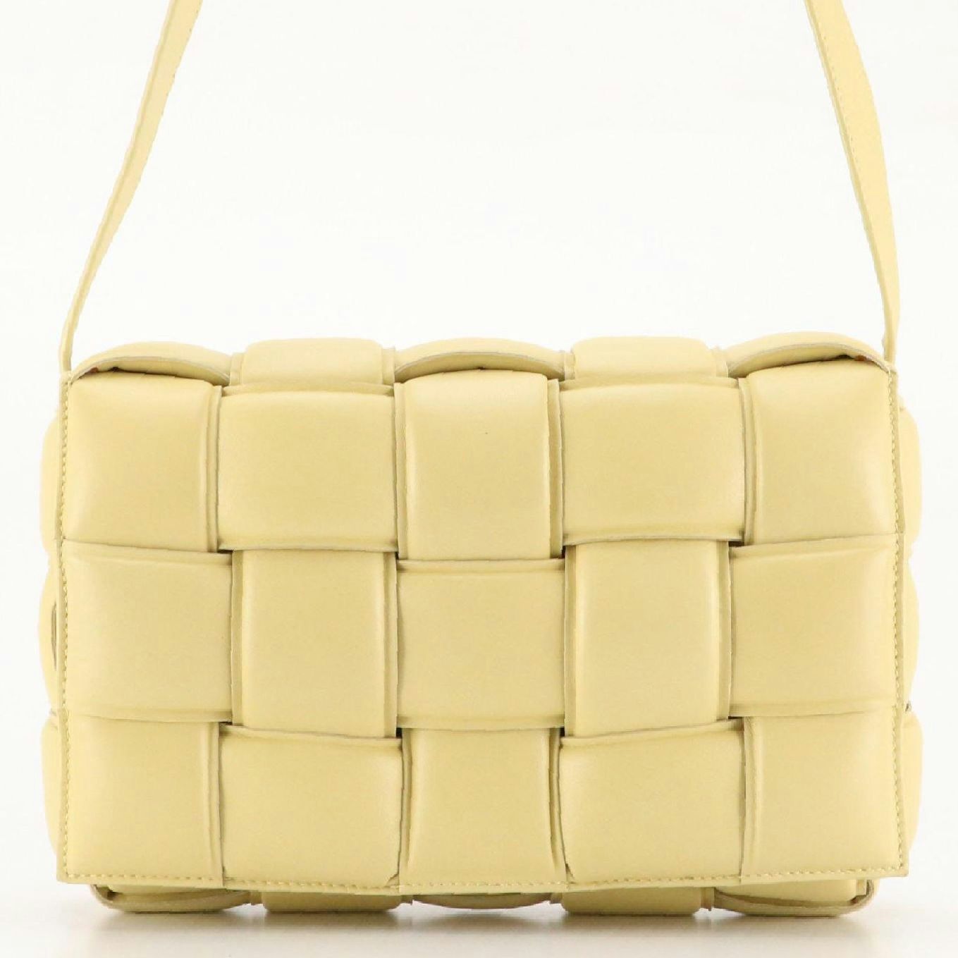 Bottega Veneta Classic Padded Cassette Bag in Pastel Yellow Intrecciato Lambskin