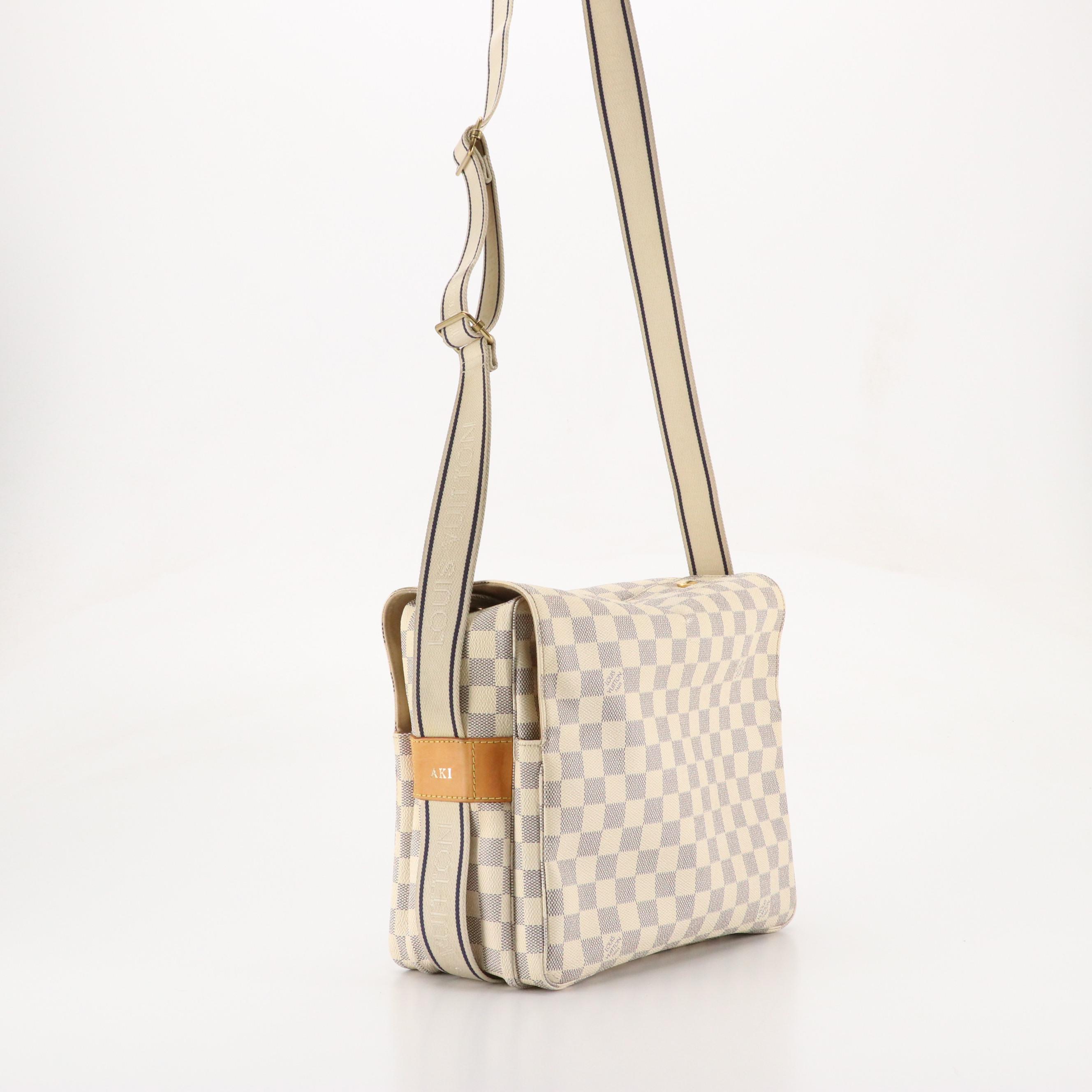 Louis Vuitton Naviglio Bag in Damier Azur Canvas