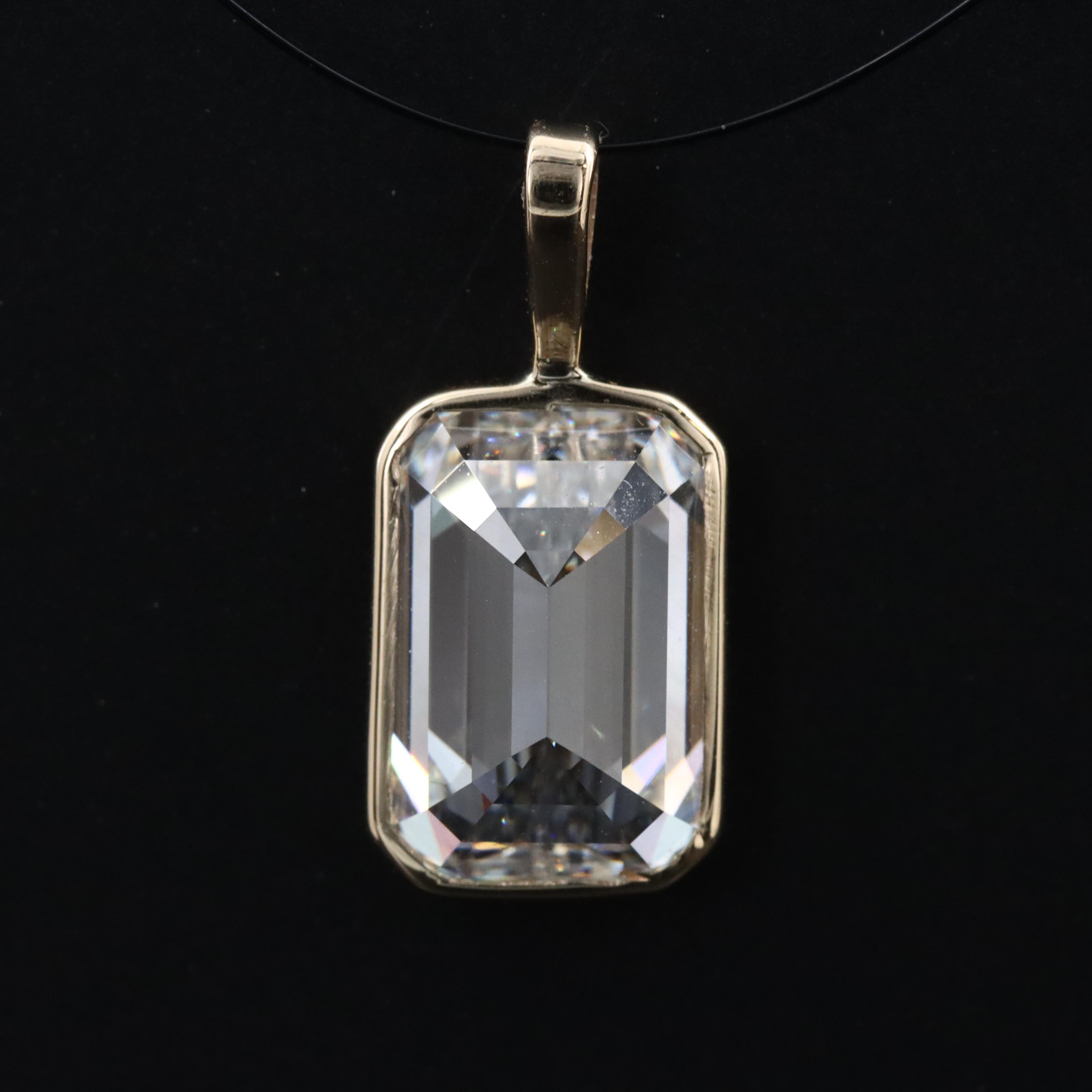 14K 4.08 CT Lab Grown Diamond Solitaire Pendant with IGI Report