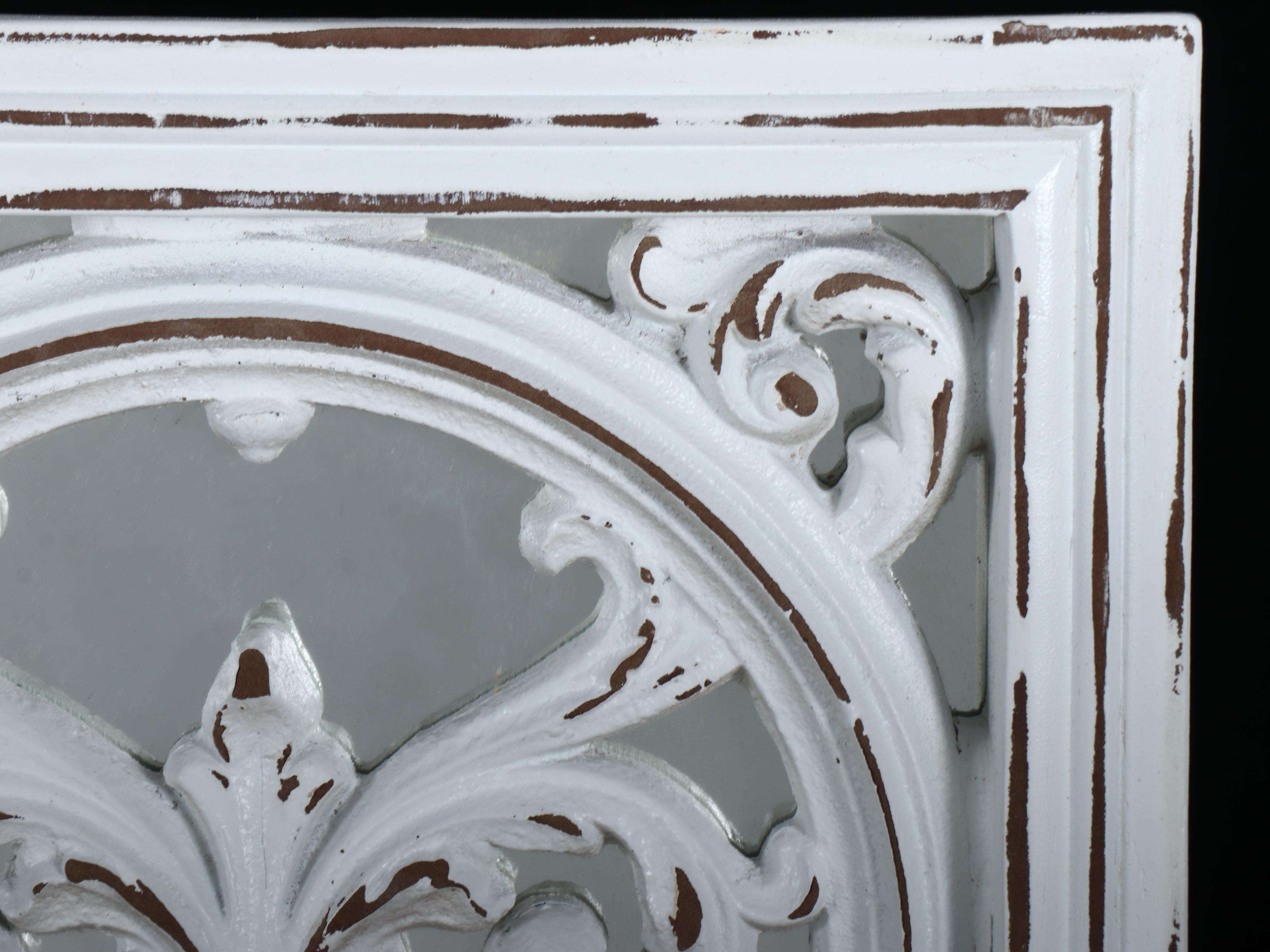 Wall Mirror with Wooden White Scrolled Overlay