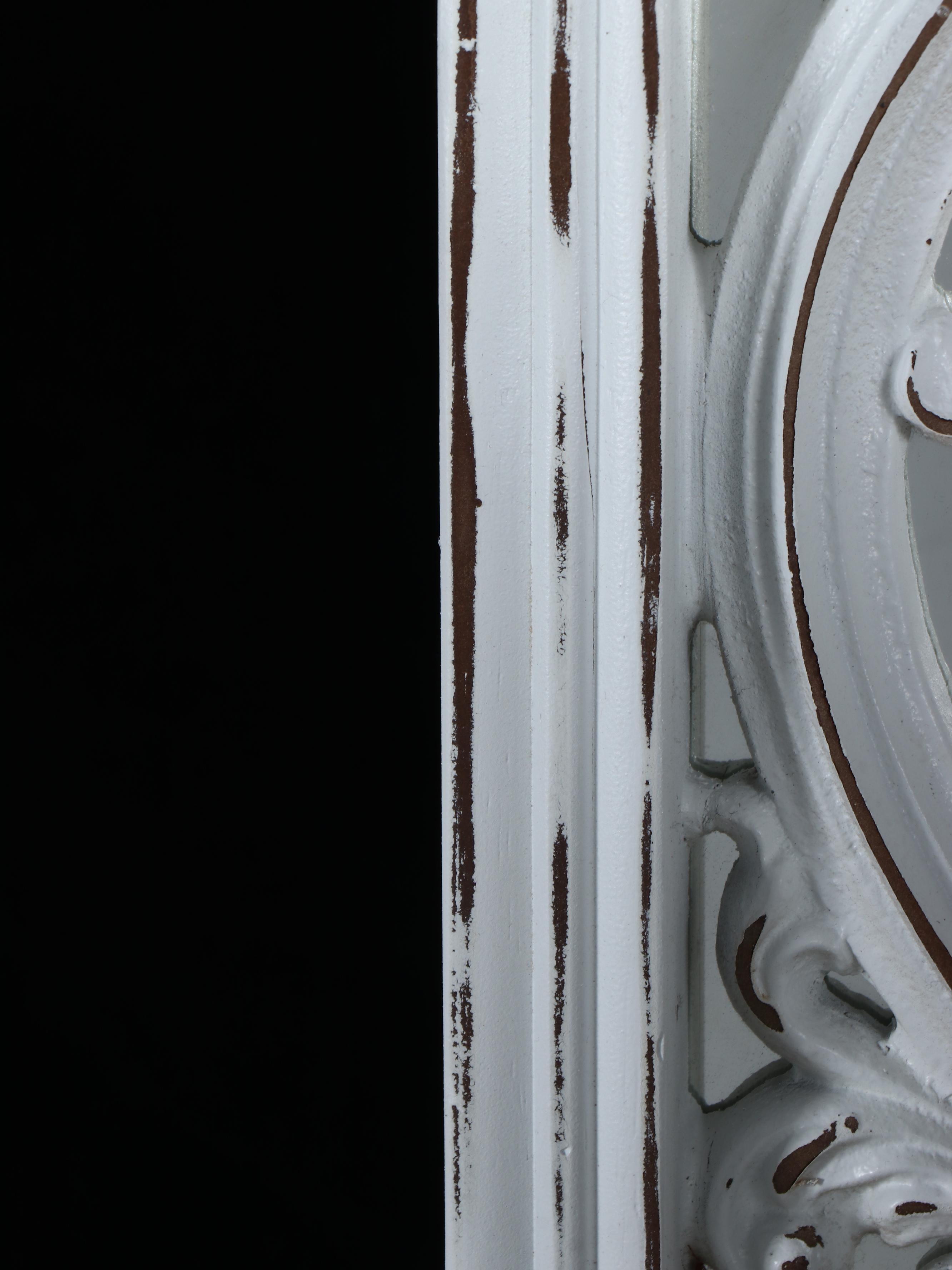 Wall Mirror with Wooden White Scrolled Overlay