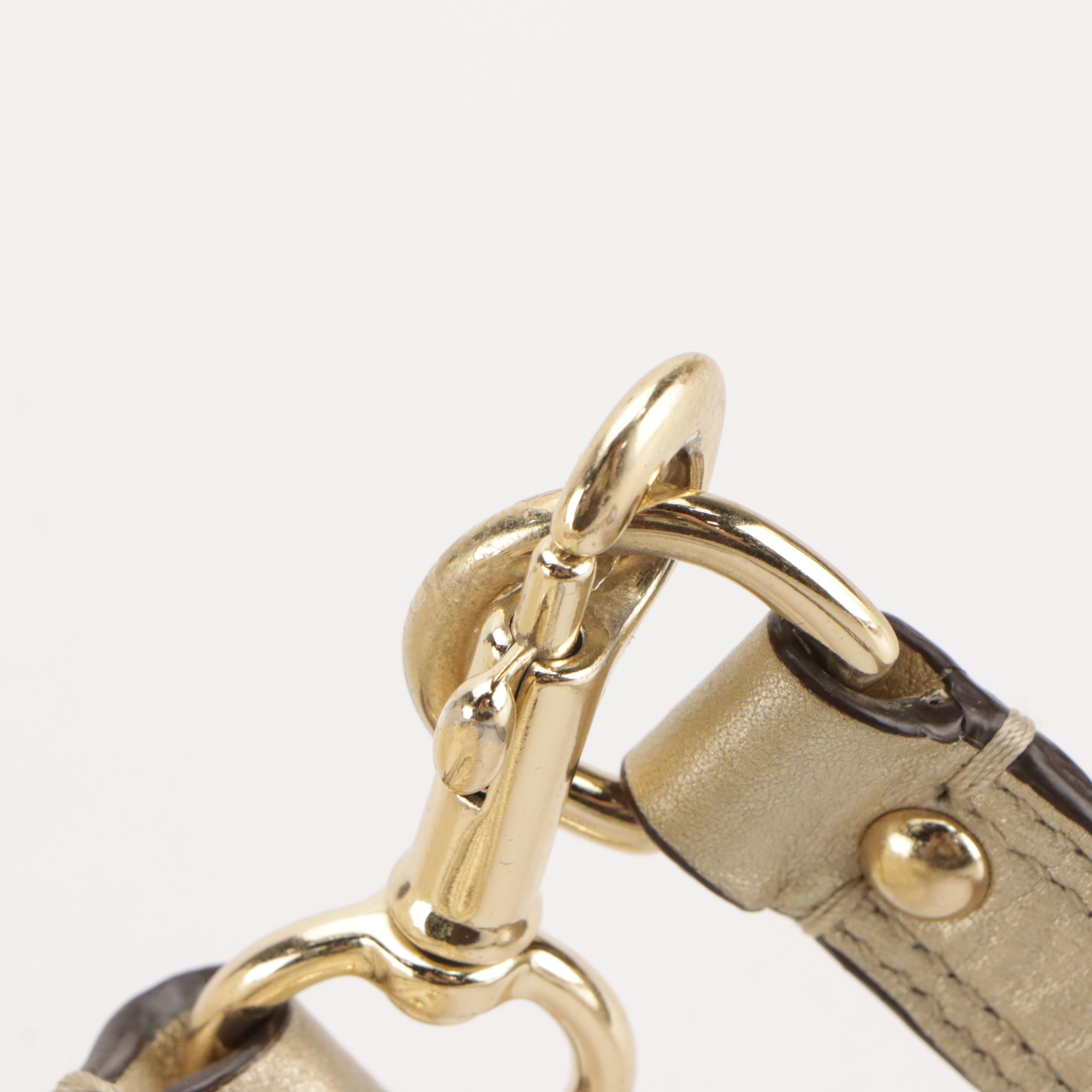 Coach Ashley Two-Way Satchels in Shimmery Leather and Signature Dotted C Canvas