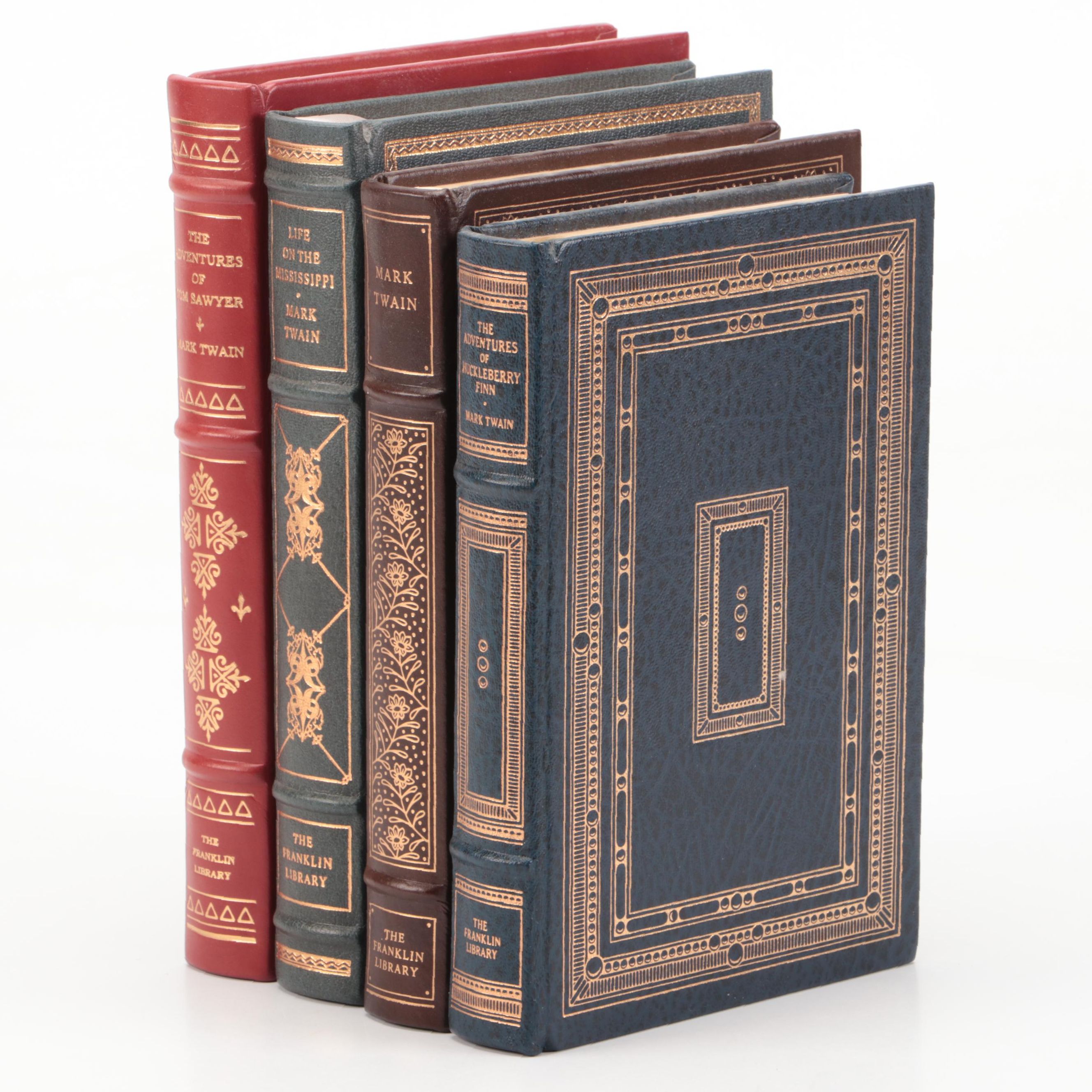 Franklin Library "The Adventures of Huckleberry Finn" and More by Mark Twain