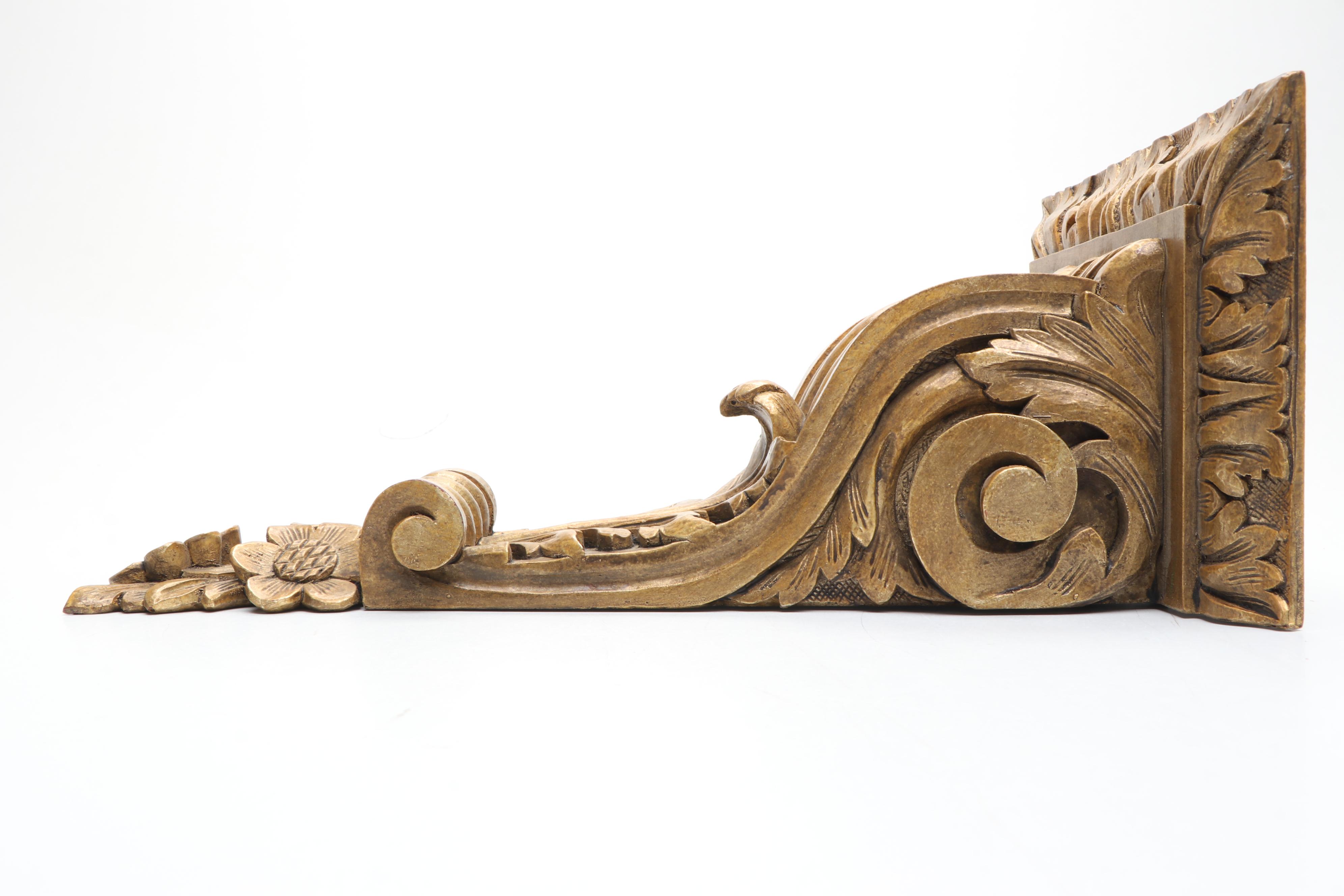 Pair of Classical Style Giltwood Corbel Shelves