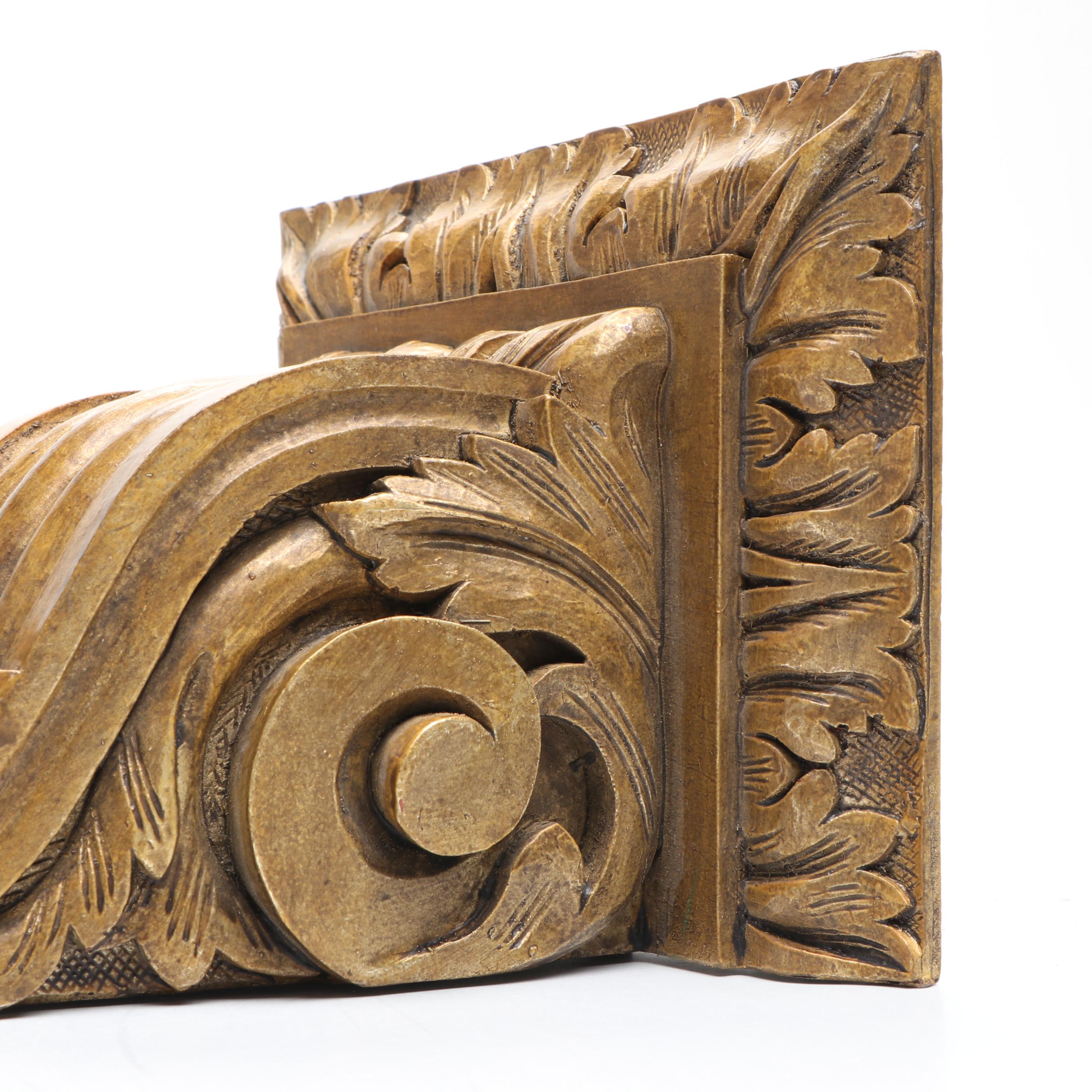 Pair of Classical Style Giltwood Corbel Shelves