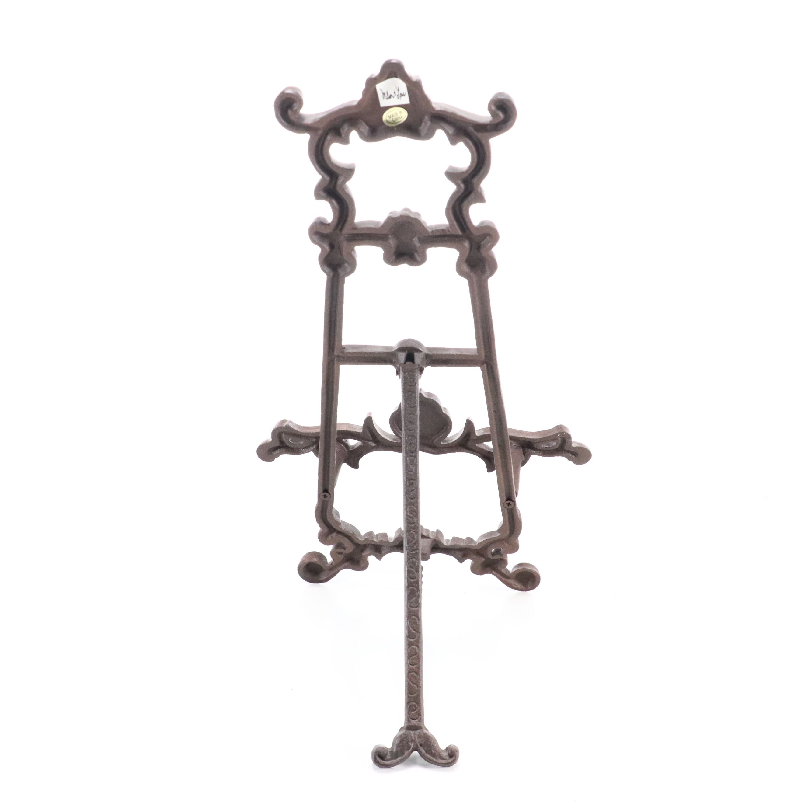 Bombay French Style Metal Bookends, Silver Console Lamp, Easel and Finial