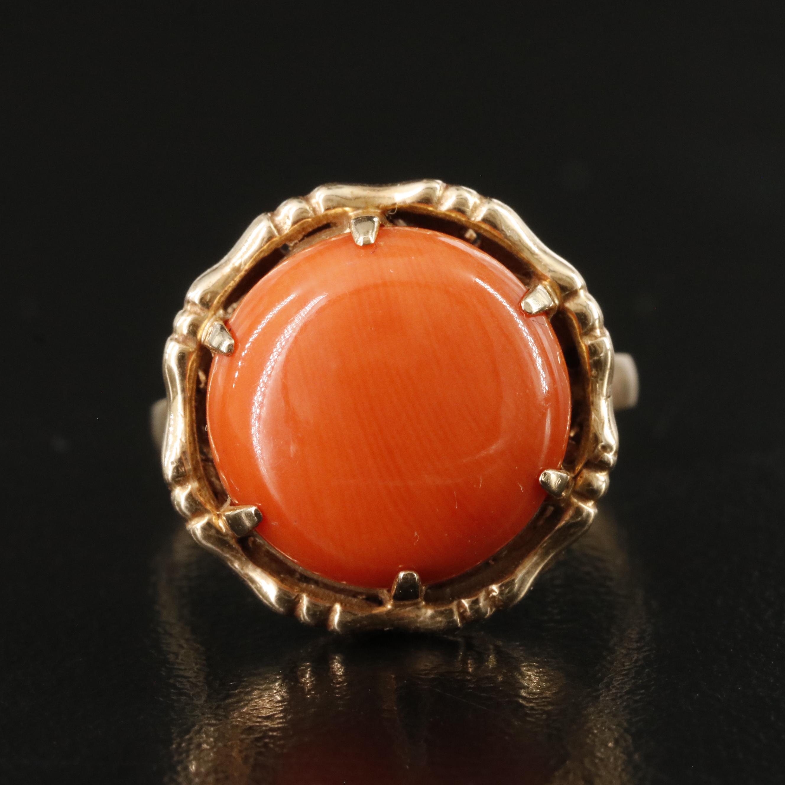 Vintage 14K Coral Ring