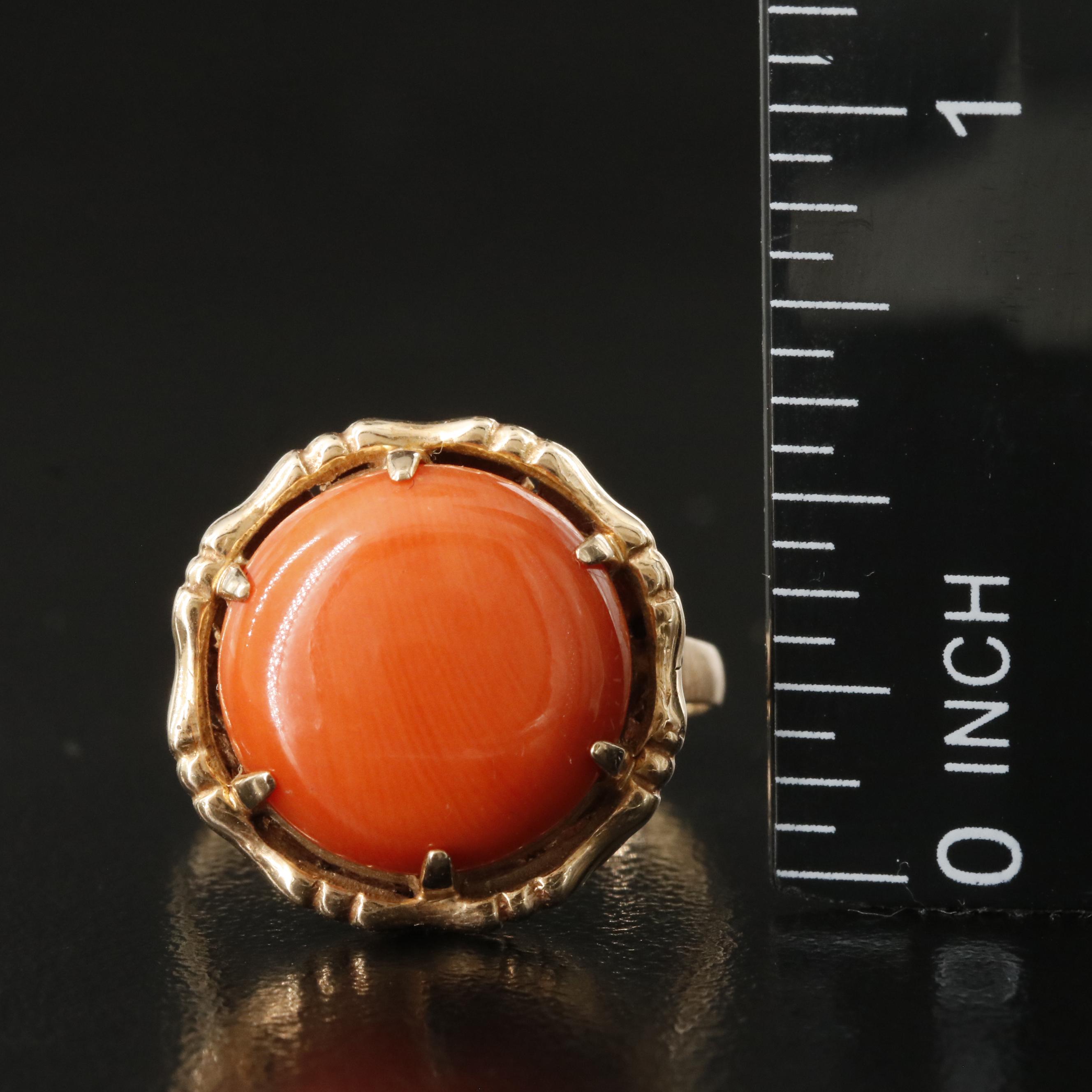 Vintage 14K Coral Ring