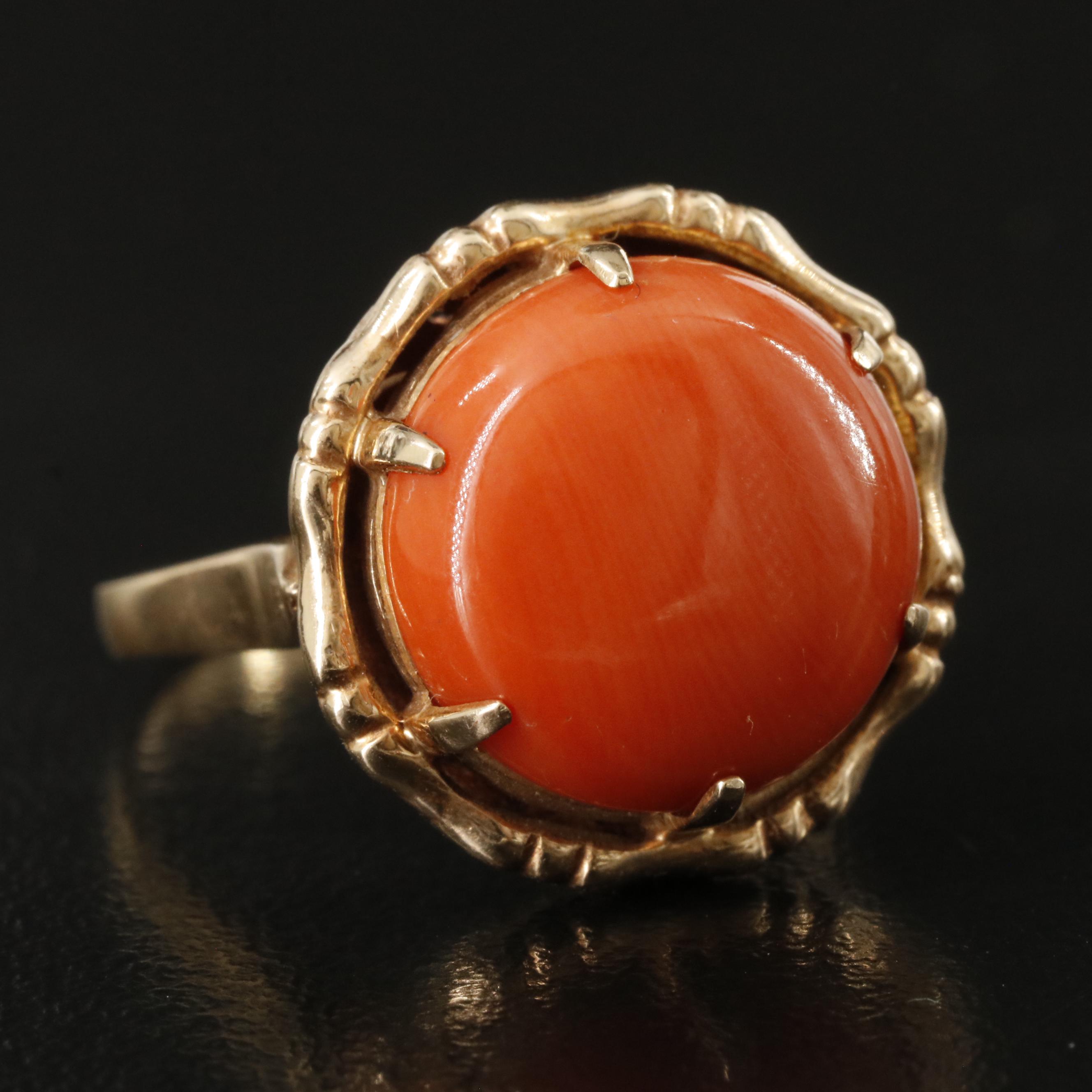 Vintage 14K Coral Ring