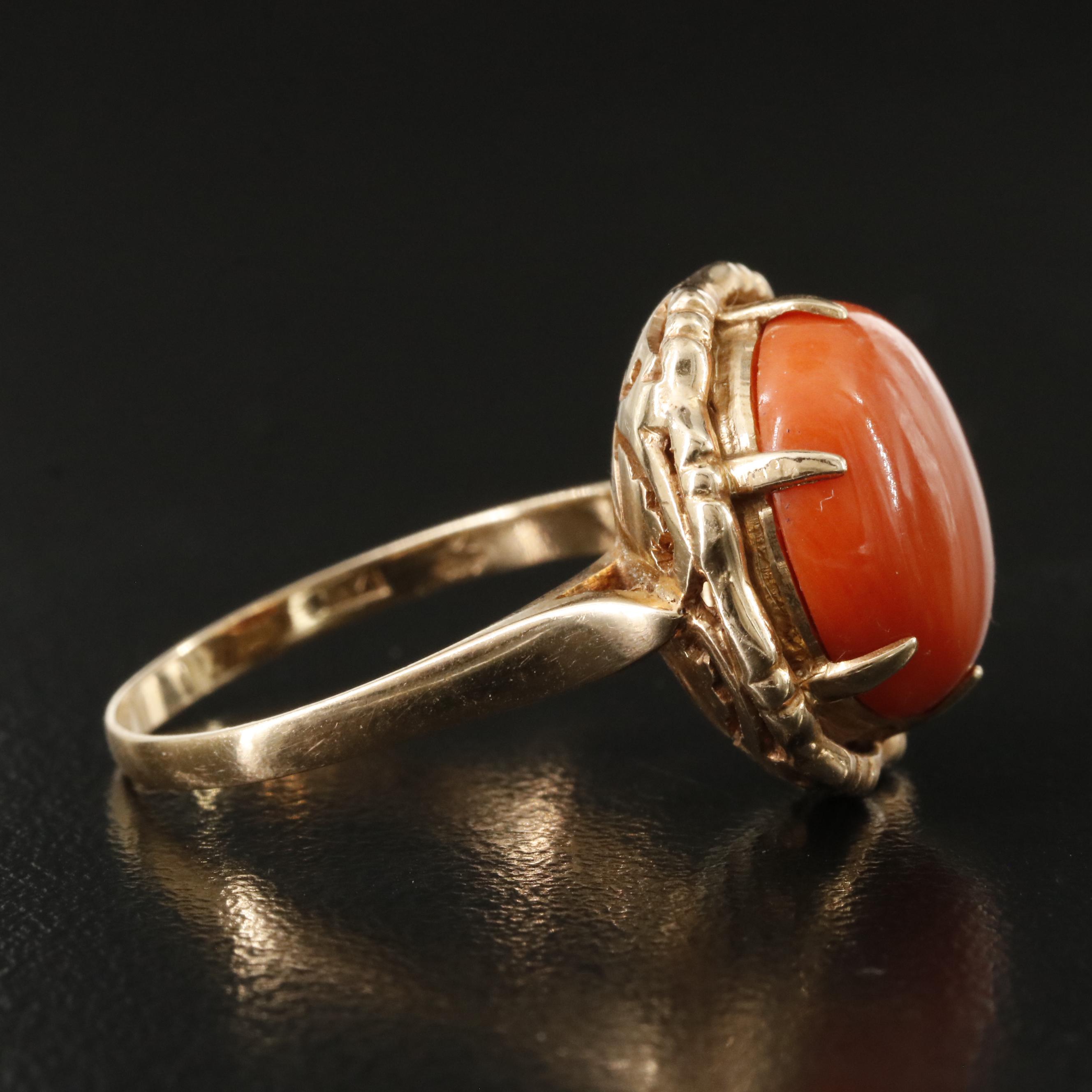 Vintage 14K Coral Ring