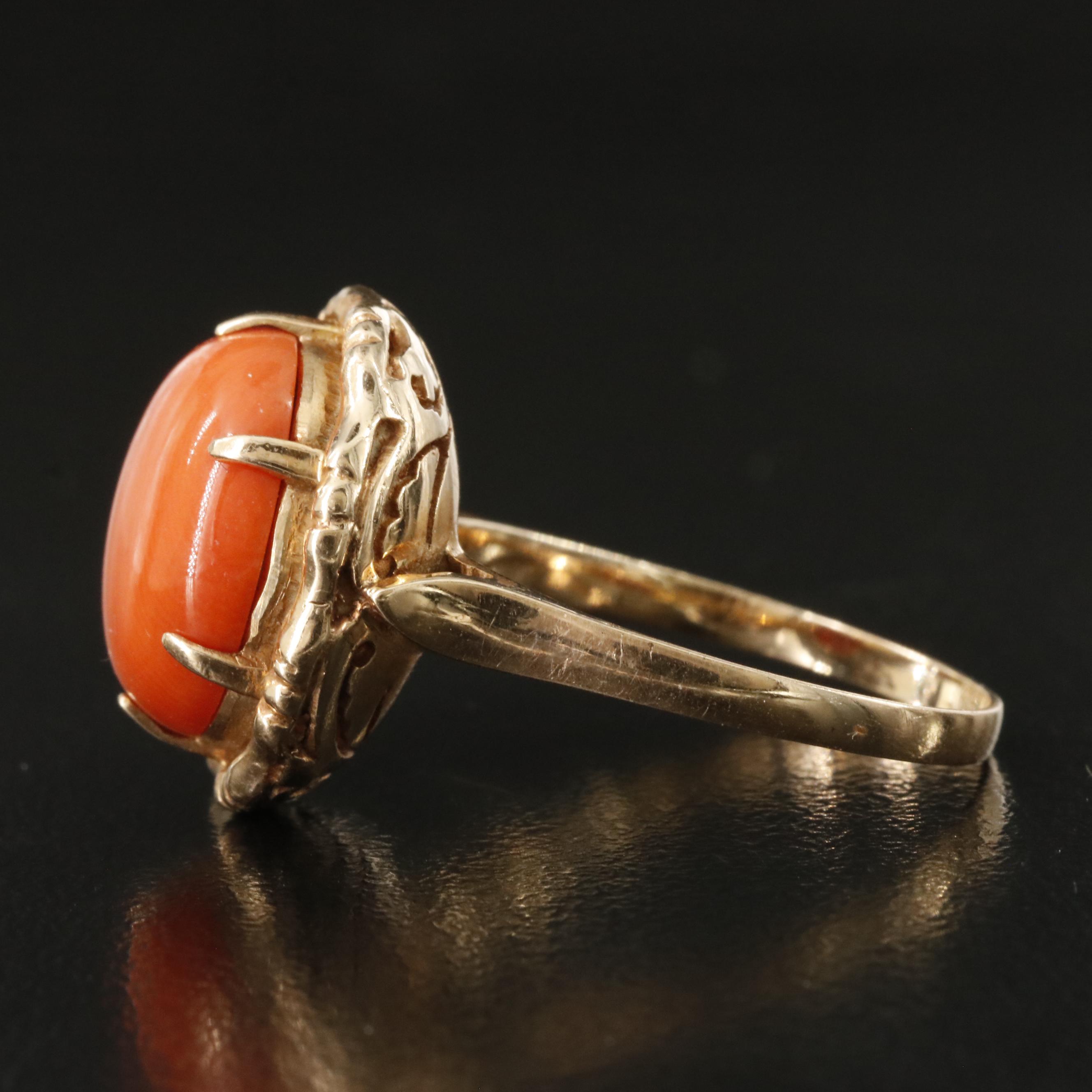 Vintage 14K Coral Ring