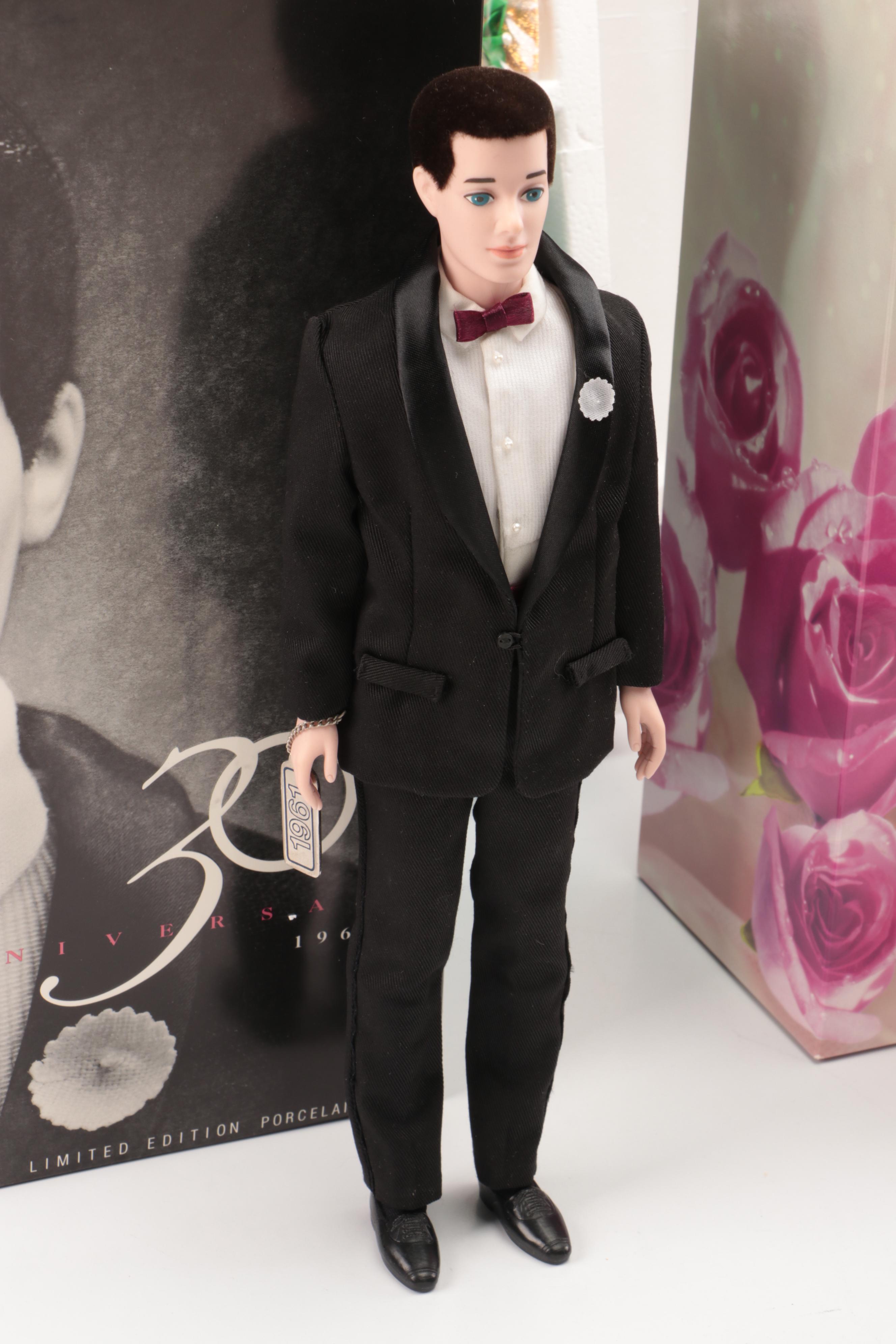 Mattel "Romantic Rose Bride" Barbie with 30th Anniversary Ken, Midge and Skipper