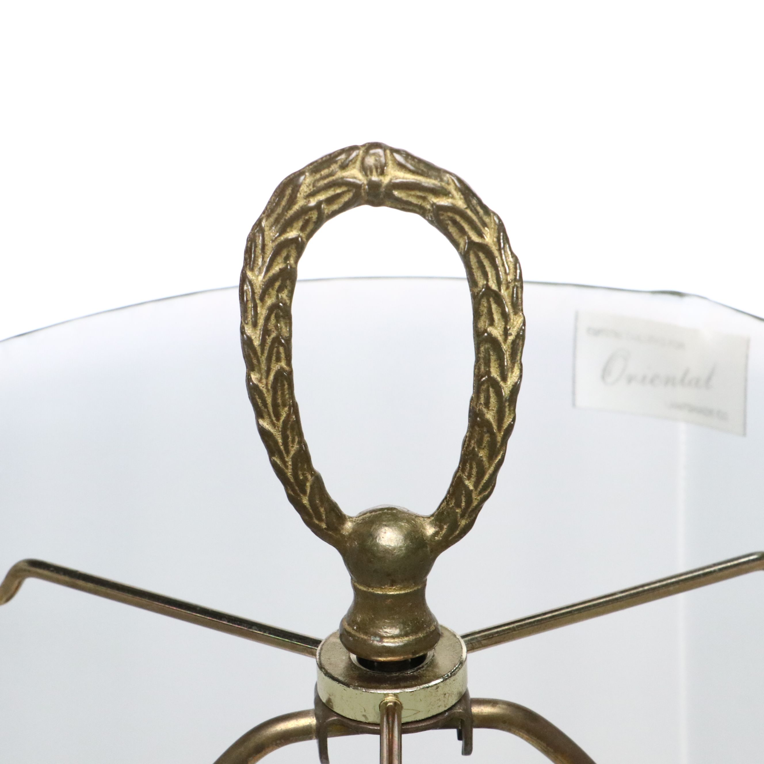 Neoclassical Style Aged Brass Pillar Lamp with Olive Silk Box Pleat Shade