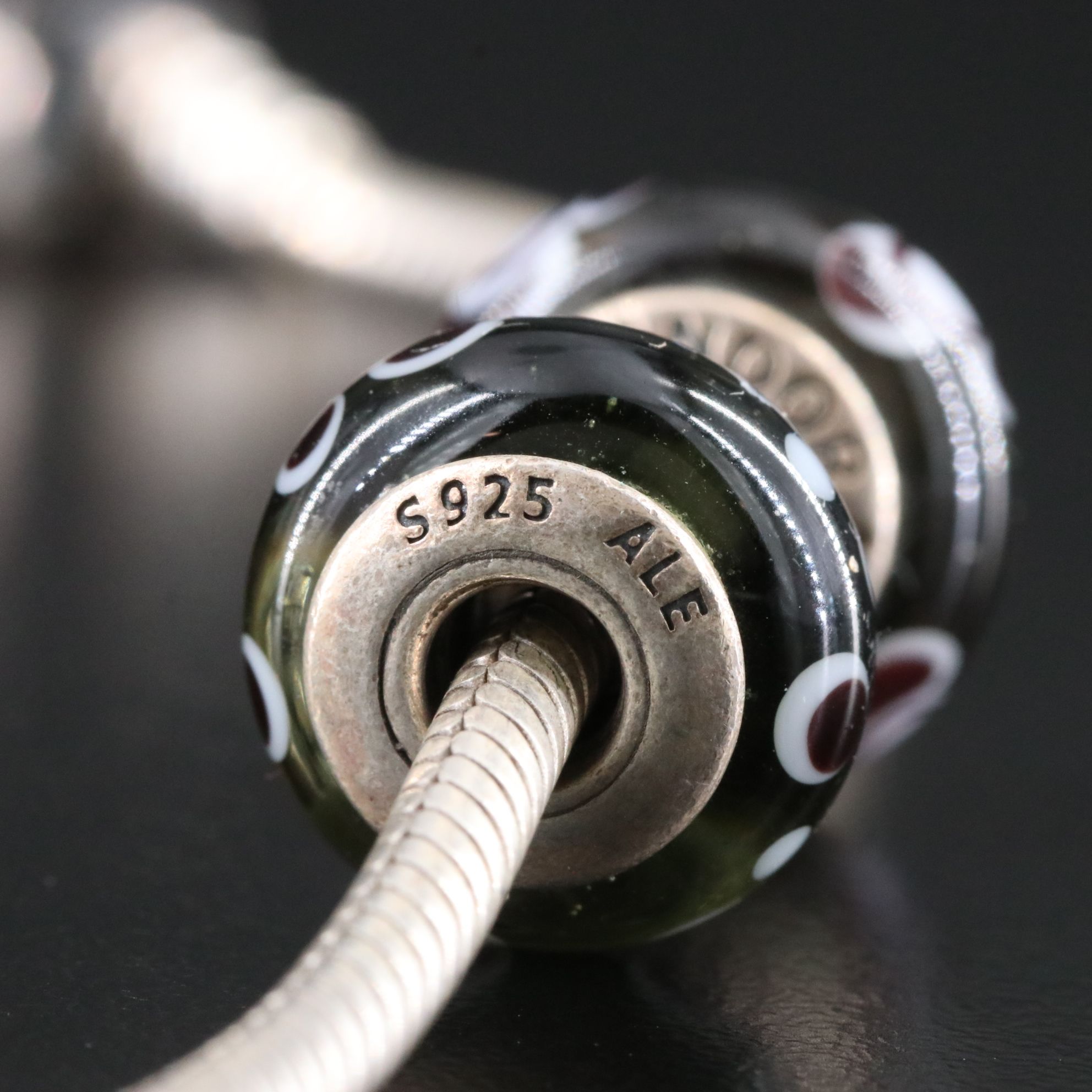 Pandora Sterling Bracelets with Murano Glass Beads