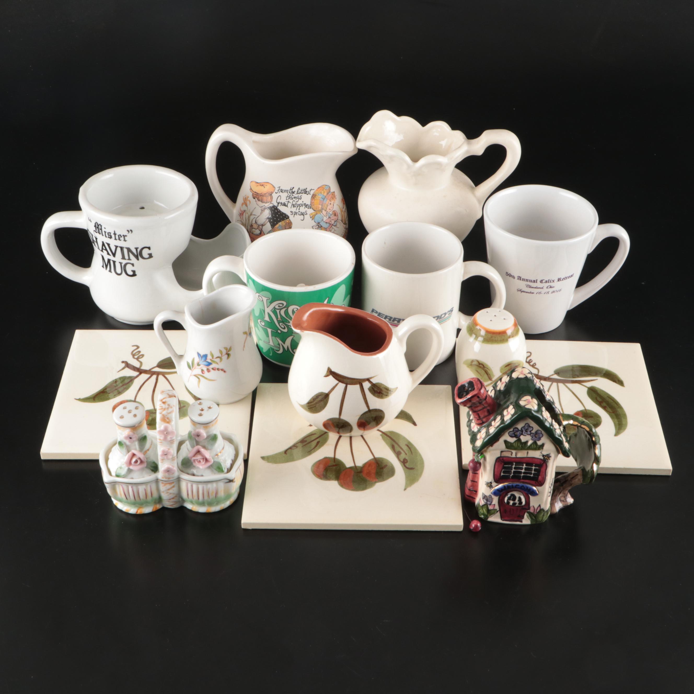 Stangl Pottery Tile Trivets and Tableware with Other Novelty Mugs