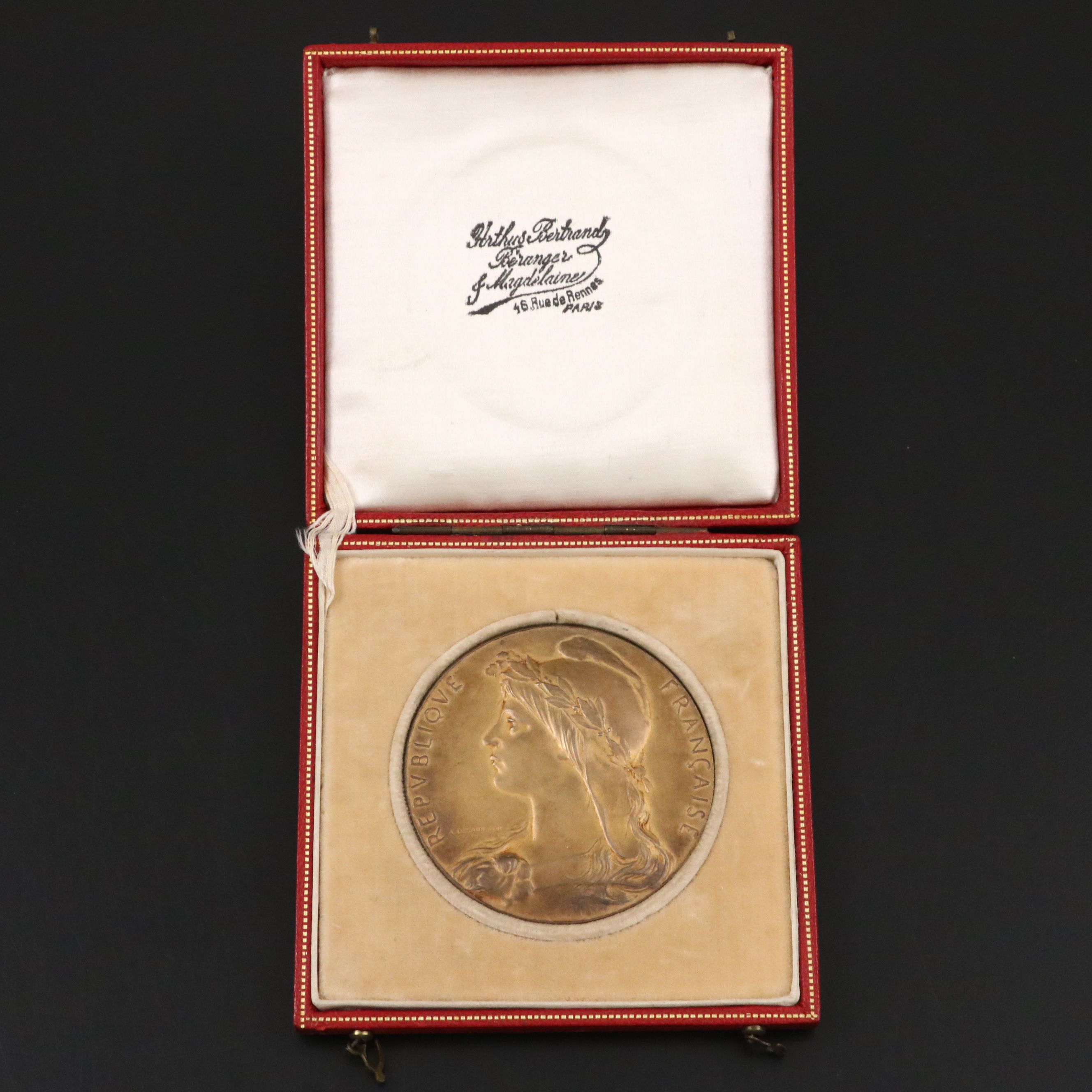 Antique French Republic Gilt 800 Silver Médaille Carnot, 1916