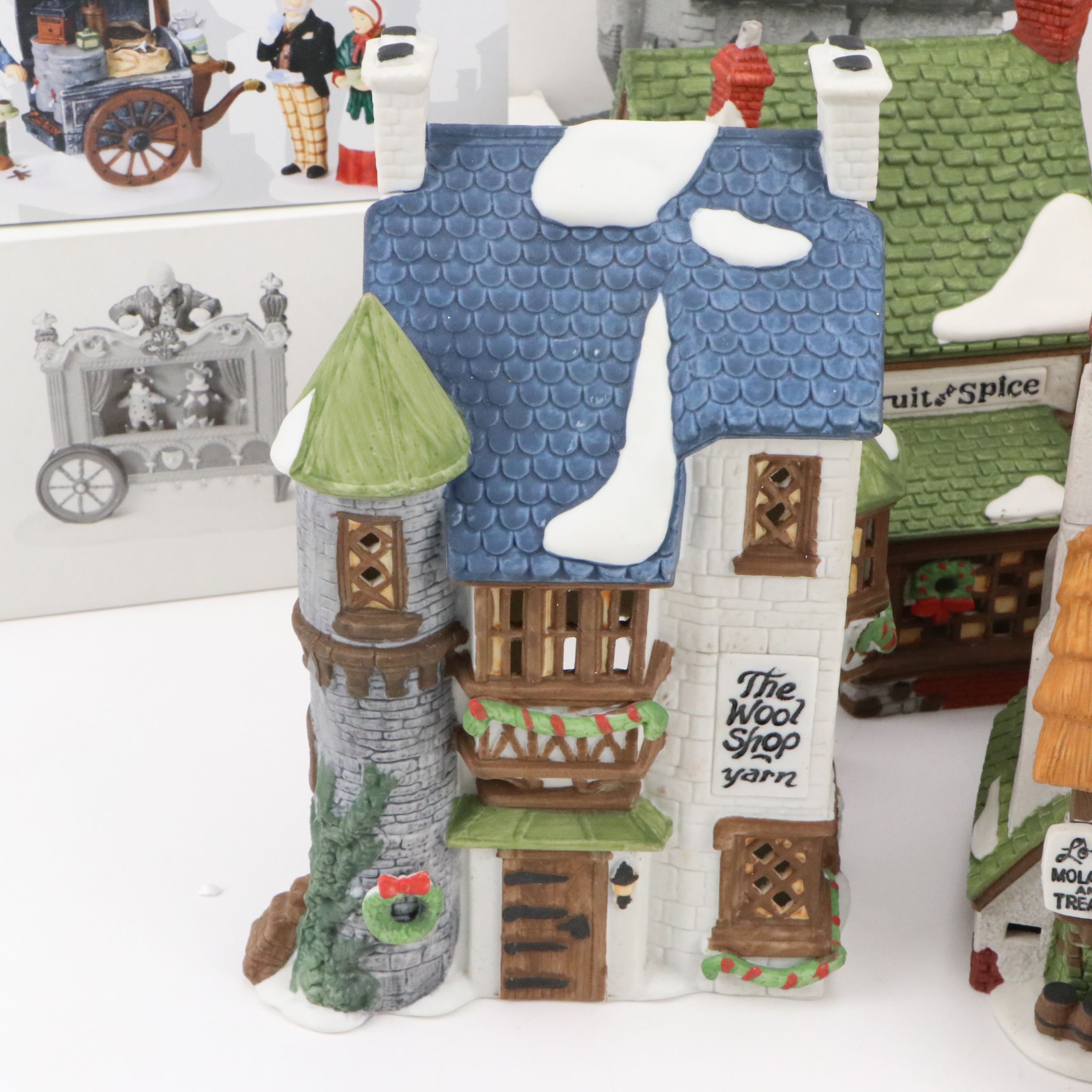 Department 56 "Dickens' Village Series" Bisque Porcelain Houses and Figurines