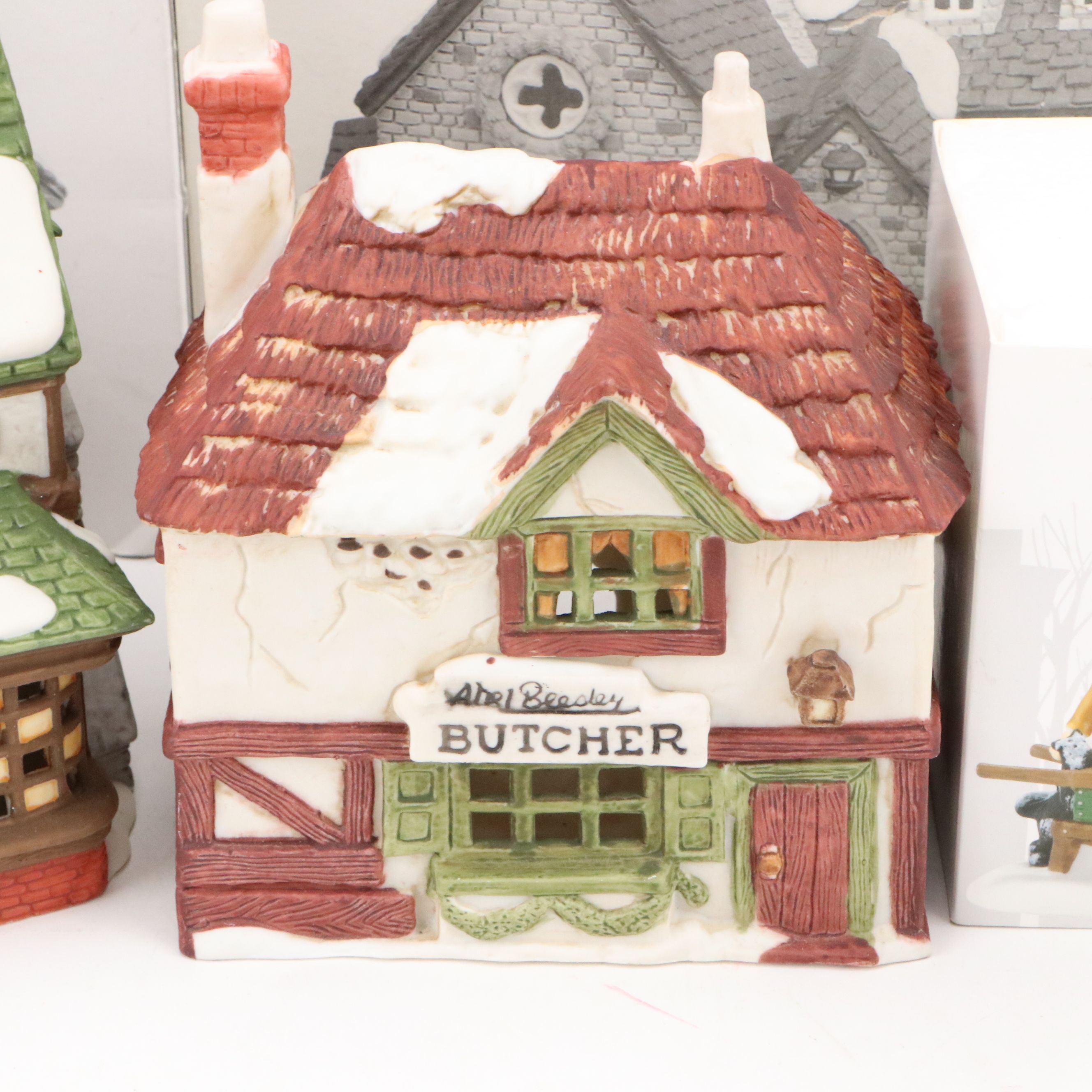 Department 56 "Dickens' Village Series" Bisque Porcelain Houses and Figurines